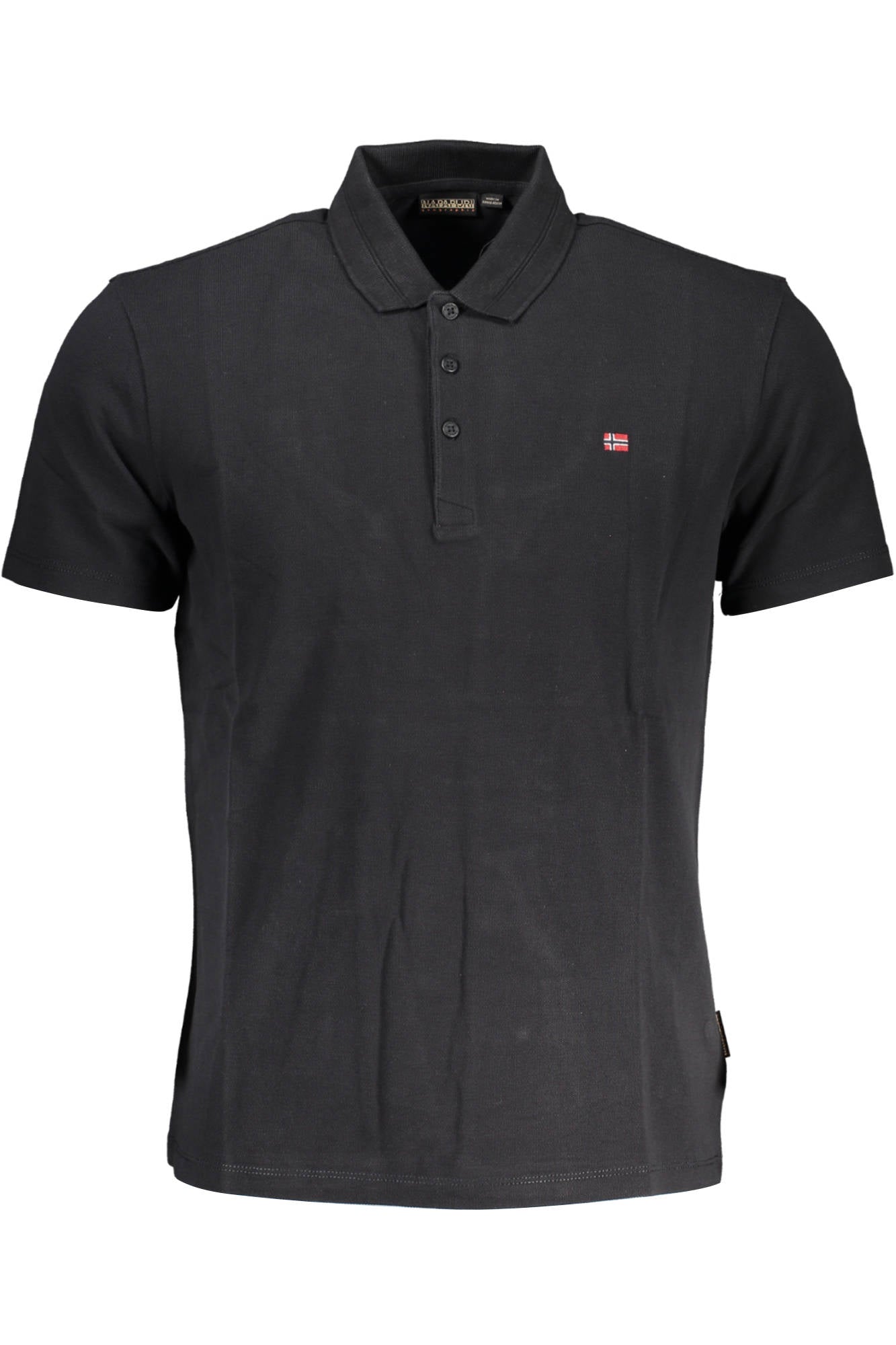 NP0A4H8B-EALIS-SS-SUM_NERO_041 – Herren Schwarz Kurzarm-Poloshirt mit Logo & Stickerei - Stilvoll & Elegant – Größe: S, M, L, XL, 2XL, 3XL – Farbe: Nero