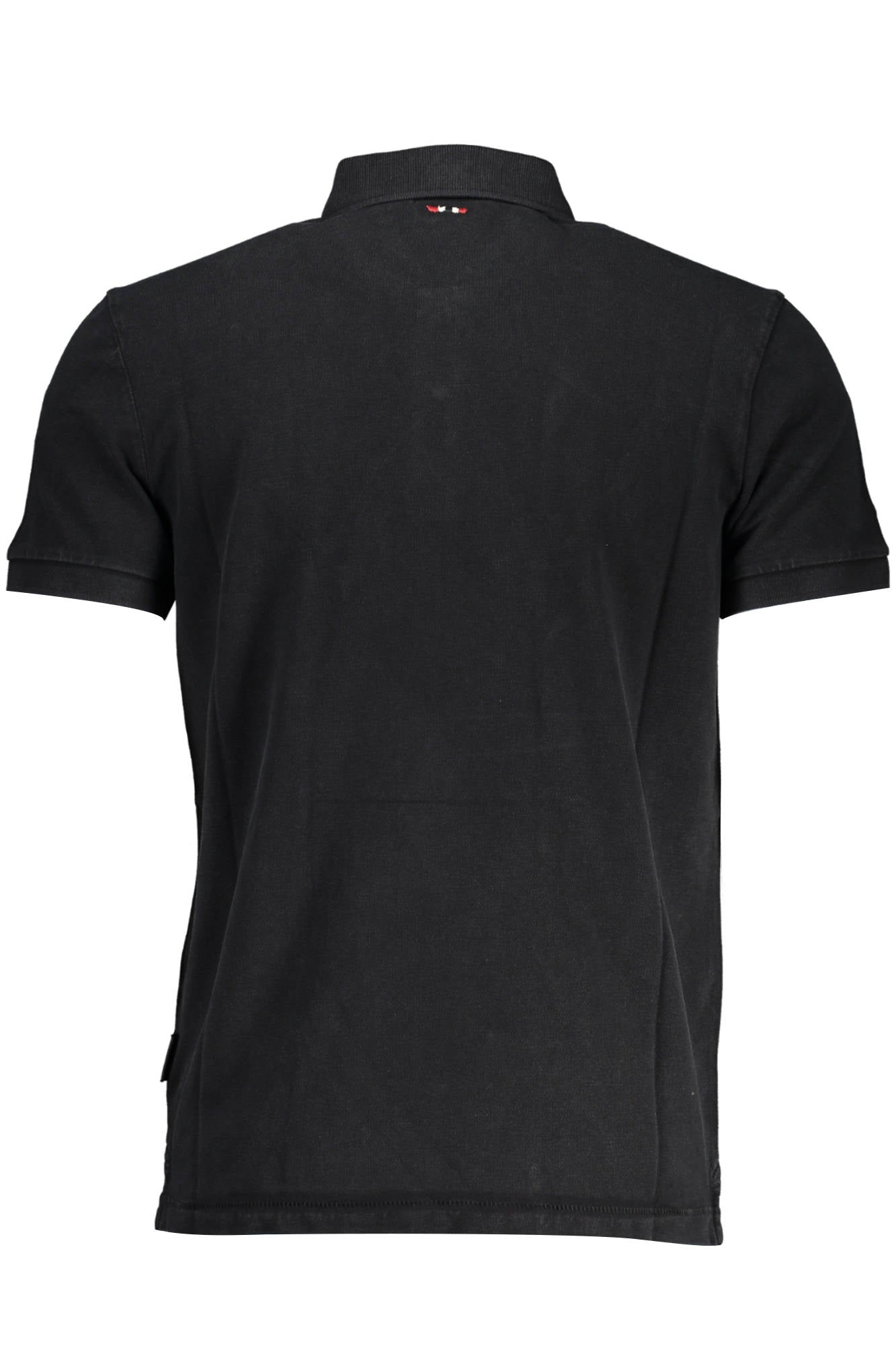 NP0A4GDL-ELBAS-SS-4_NERO_041 – Herren Schwarz Kurzarm-Poloshirt: Stilvoll mit Druck und Stickerei – Größe: S, M, L, XL, 2XL – Farbe: Nero
