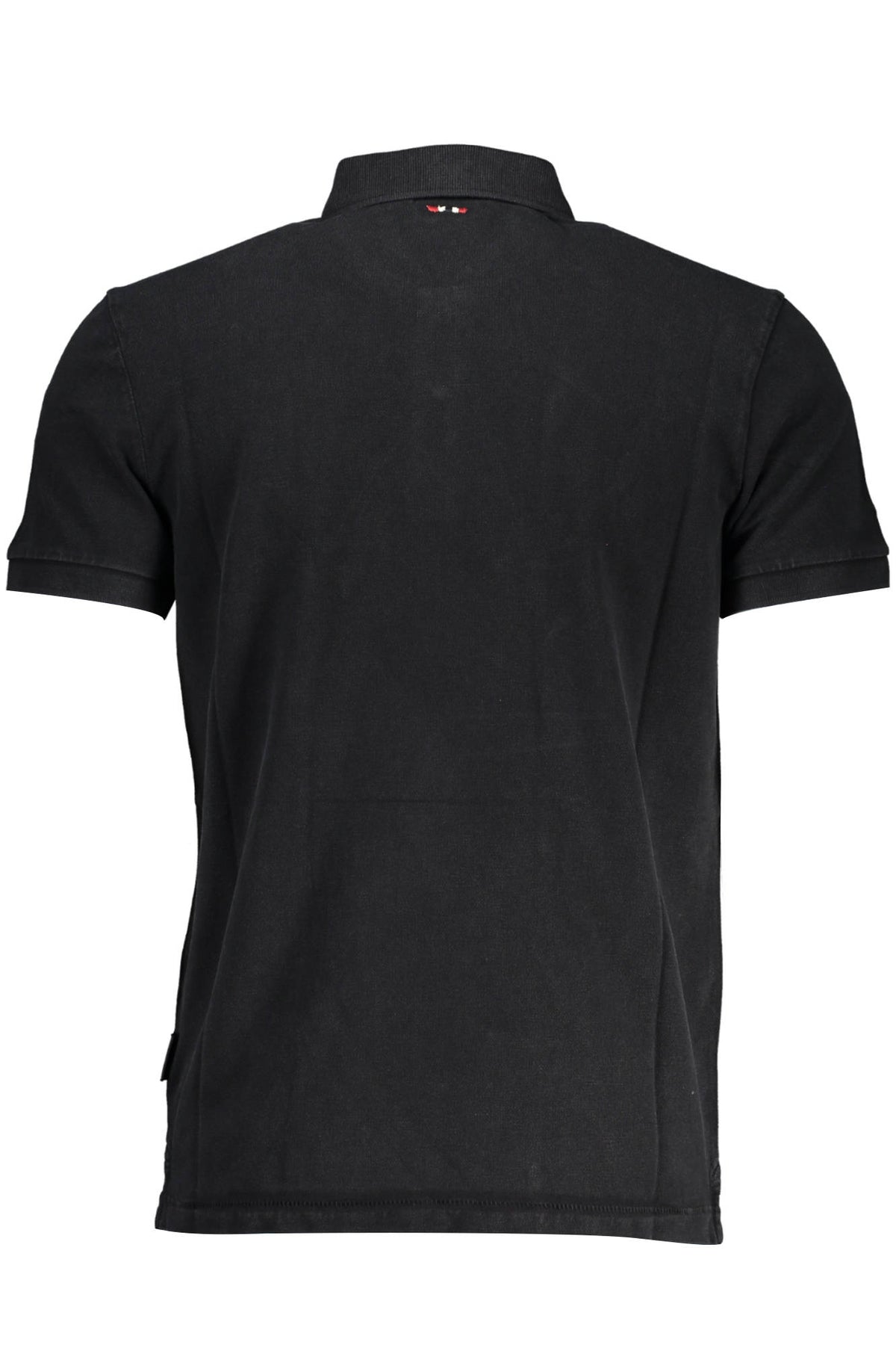 NP0A4GDLELBASSS4_A5CDD43_NERO041 – Herren Poloshirt Schwarz - Kurzarm, 2 Knöpfe, Druck & Stickereien – Größe: 3XL – Farbe: Nero