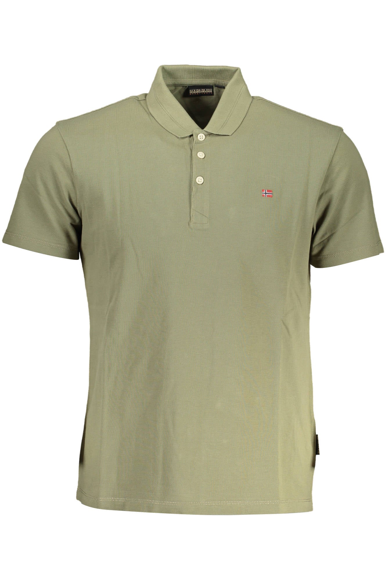 NP0A4H8B-EALIS-SS-SUM_VERDE_GAE – Grünes Herren Kurzarm-Poloshirt mit Stickerei und 3 Knöpfen – Größe: S, M, XL – Farbe: Verde