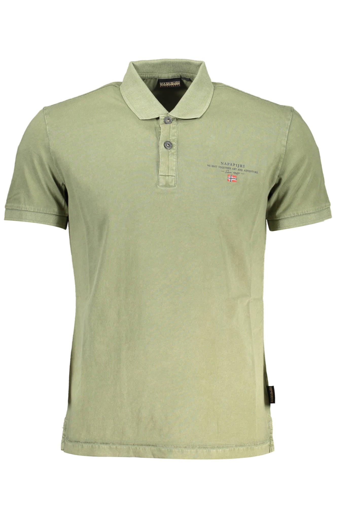 NP0A4GB4-ELBAS-JERSEY_VERDE_GAE – Grünes Kurzarm-Poloshirt für Herren – Stilvoll mit Stickerei & Druck – Größe: S, M – Farbe: Verde
