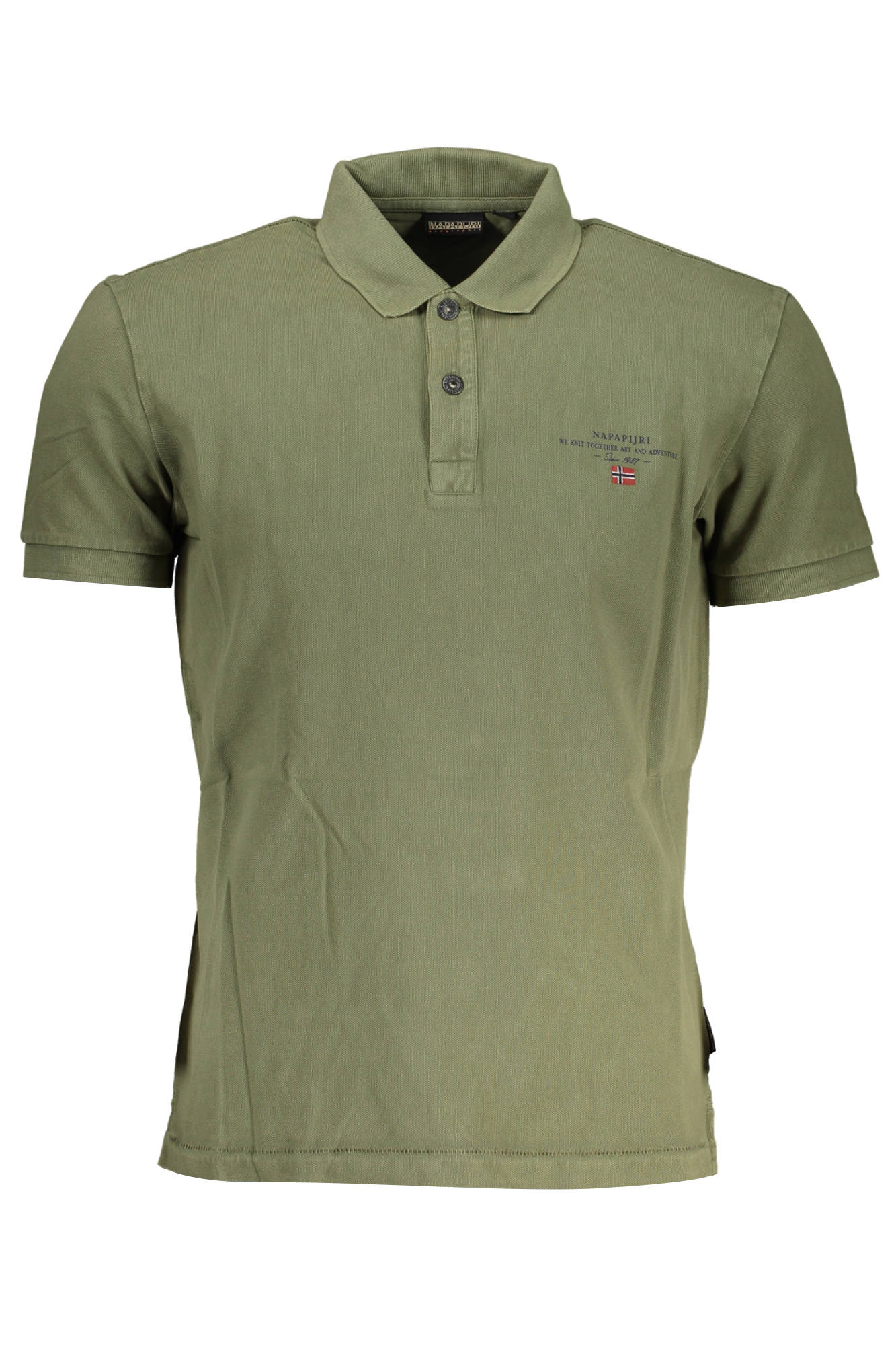 NP0A4GDL-ELBAS-SS-4_VERDE_GAE – Poloshirt Herren Grün - Kurzarm, Knopfleiste & Stickerei Design – Größe: S, M, L, XL, 2XL – Farbe: Verde