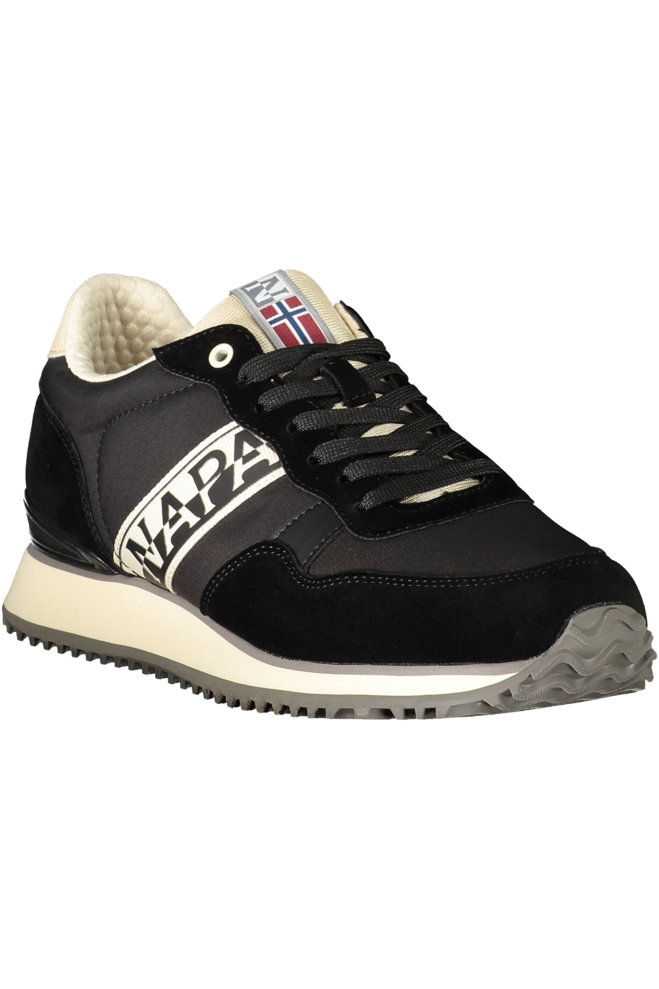 NP0A4I7ES4COSMOS01NYP_NE041 – Sportliche Herrenschuhe in Schwarz mit Kontrastdetails und Logo – Größe: 40, 41, 42, 43, 44, 45, 46 – Farbe: Nero