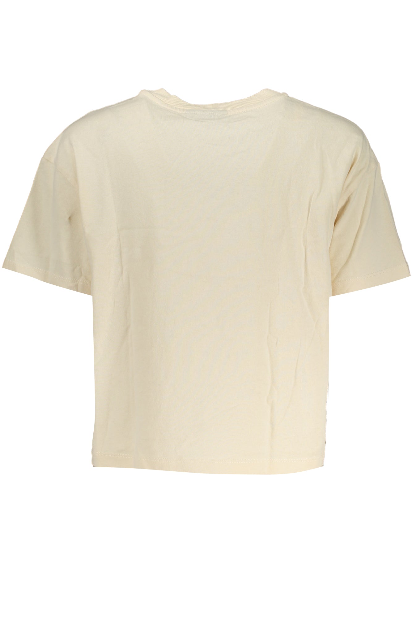 NP0A4G97SMORGEXW_BENS5 – Elegantes Damen T-Shirt Beige mit Rundhalsausschnitt & Logo-Applikation – Größe: 2XS – Farbe: Beige