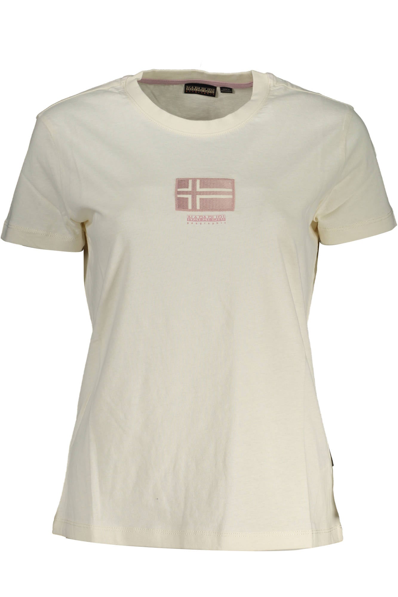 NP0A4GYN-S-IBARRA_BIANCO_N1A – Kurzarm Damen T-Shirt Weiß - Stilvoll mit Rundhals & Logo-Details – Größe: S, L, M – Farbe: Bianco