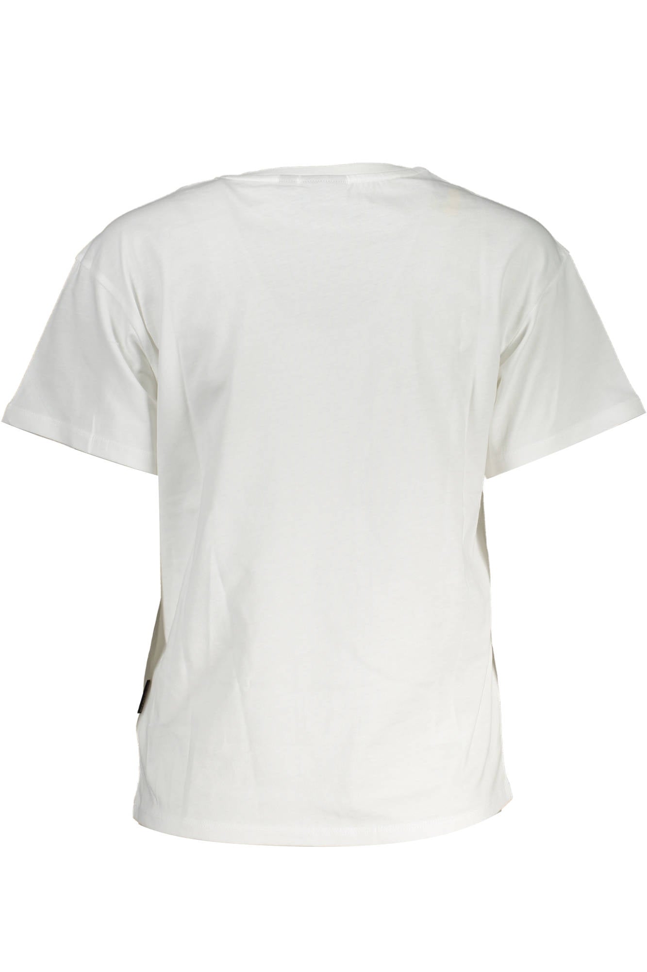 NP0A4H87-S-NINA_BIANCO_002 – Weißes Damen Kurzarm-T-Shirt mit Rundhalsausschnitt und Logo-Detail – Größe: L – Farbe: Bianco