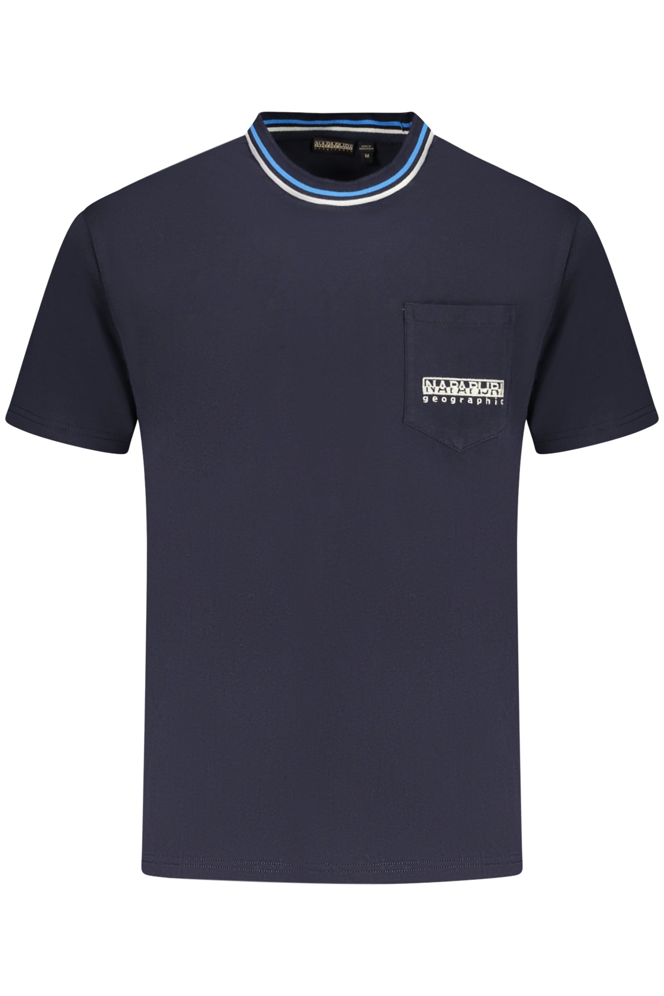 NP0A4IEJSMURLOSS_BL176 – Herren Blaues Relaxed Fit T-Shirt aus Bio-Baumwolle mit Brusttasche – Größe: S, M, L, XL, 2XL – Farbe: Blu