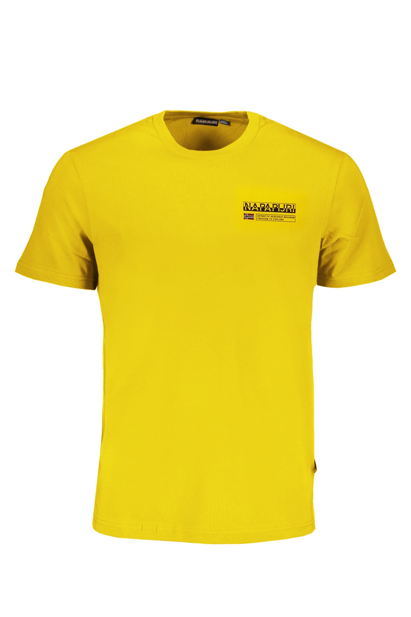 NP0A4HQQSKASBA_GIY1K – Herren Kurzarm T-Shirt Gelb aus 100% Bio-Baumwolle mit Print – Größe: S, M, L, XL, 2XL – Farbe: Giallo