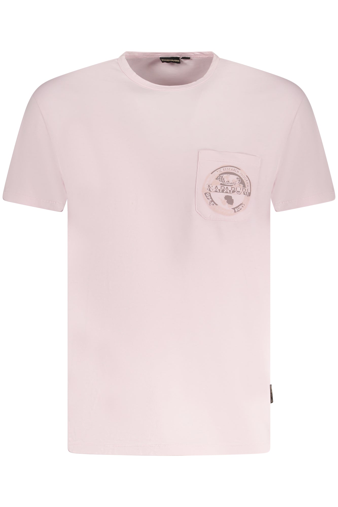 NP0A4H7LSHUILCA_RSP85 – Rosa Herren T-Shirt: Kurzarm, Rundhals, mit Brusttasche & Print – Größe: L, XL, 2XL, M – Farbe: Rosa