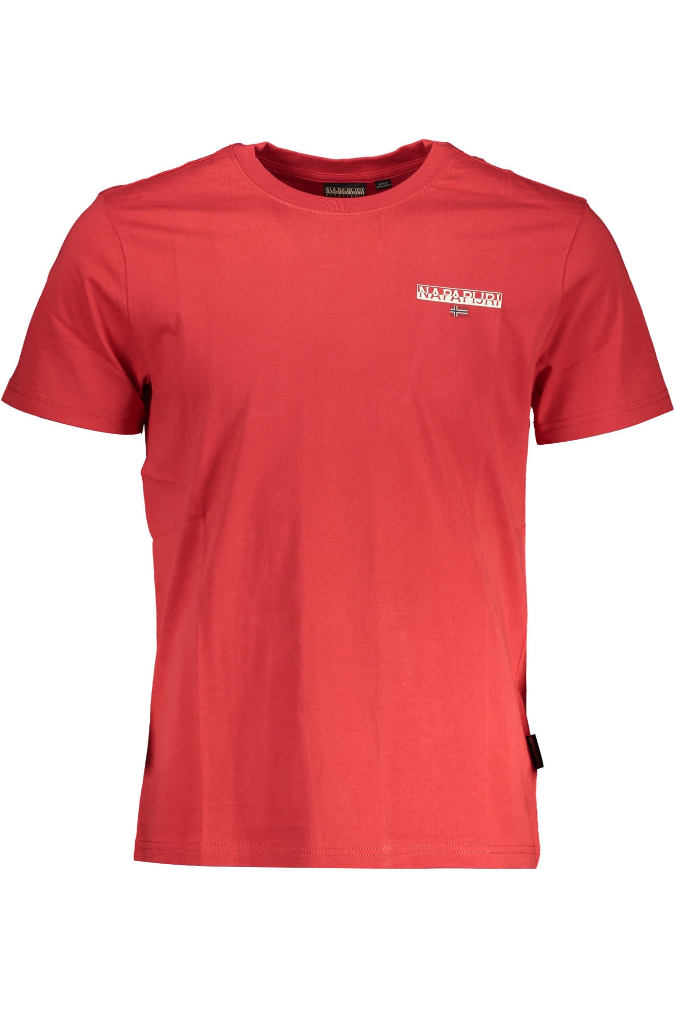 NP0A4GWI-S-ICE-SS-2_ROSSO_R47 – Herren Kurzarm T-Shirt Rot mit Print & Applikationen - Stilvoll & Bequem – Größe: XL – Farbe: Rosso