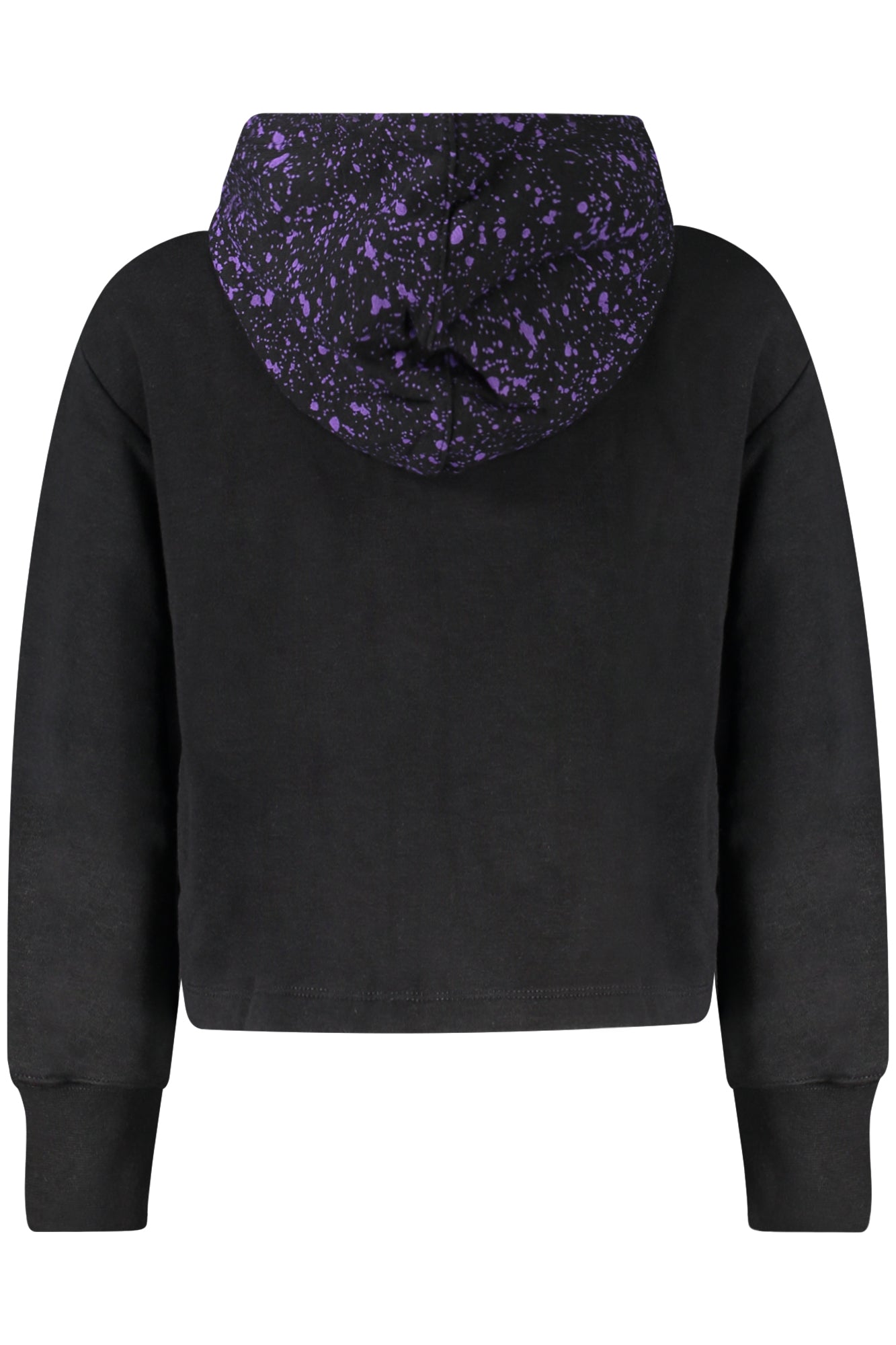 36J287_NEBLACK – Mädchensweatshirt Schwarz: Kapuzenpullover mit Reißverschluss & Print – Größe: 6A, 6X, 4A, 5A – Farbe: Nero