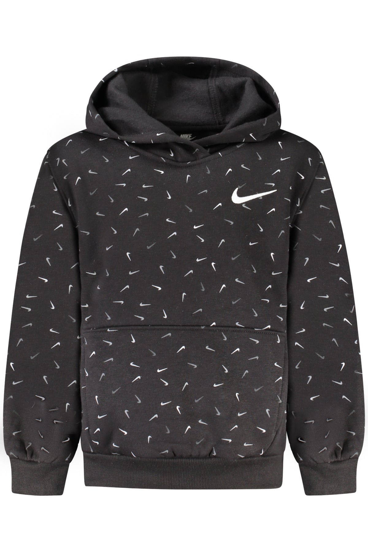 36L025_NEBLACK – Schwarzes Mädchen-Sweatshirt: Bequemes Kapuzendesign mit Logostickerei – Größe: 6A, 6X, 4A, 5A – Farbe: Nero