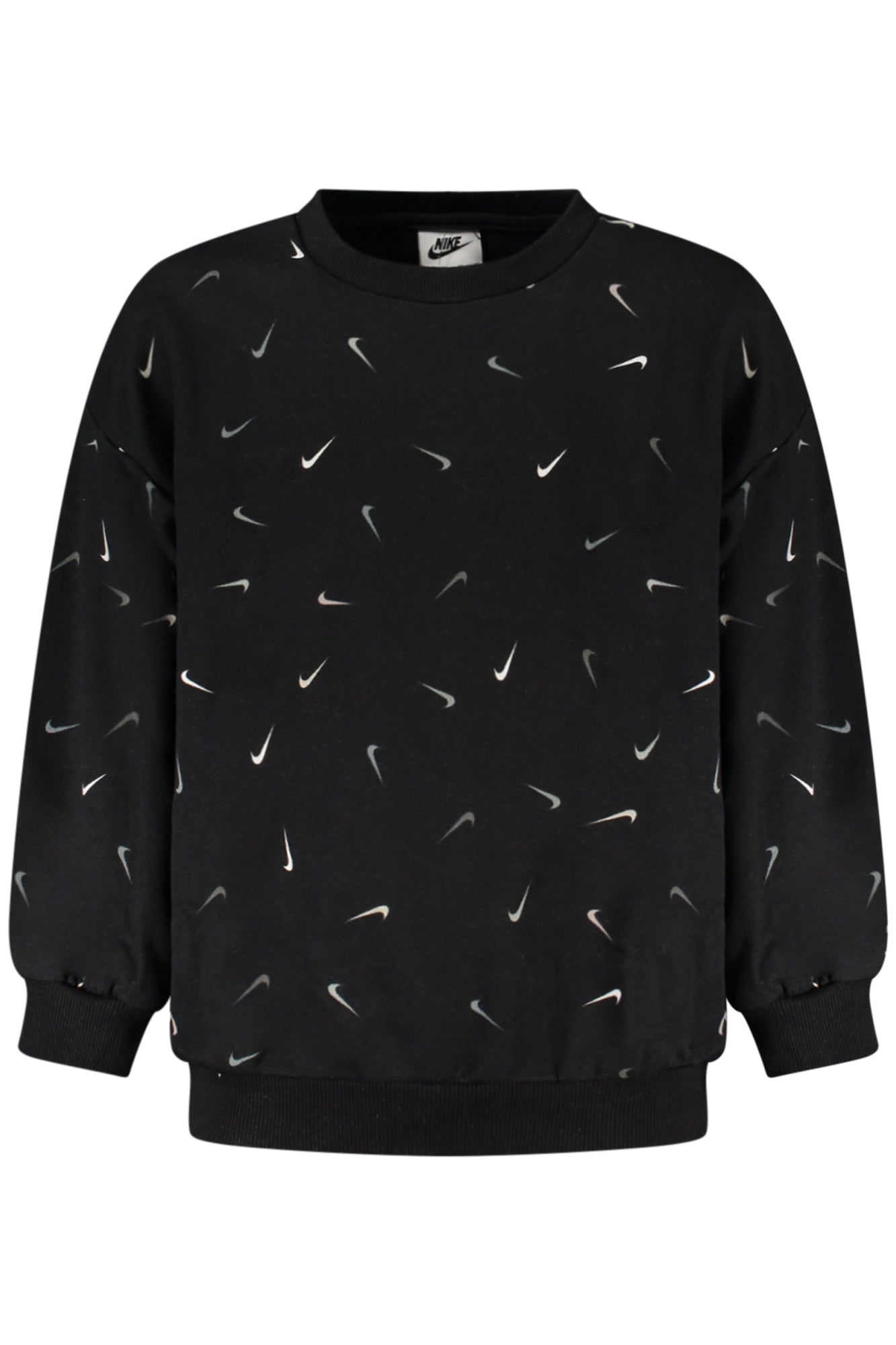 36K599_NEBLACK – Stylisches Schwarzes Mädchen Sweatshirt mit Aufdruck & Rundhalsausschnitt – Größe: 6X, 4A, 5A, 6A – Farbe: Nero