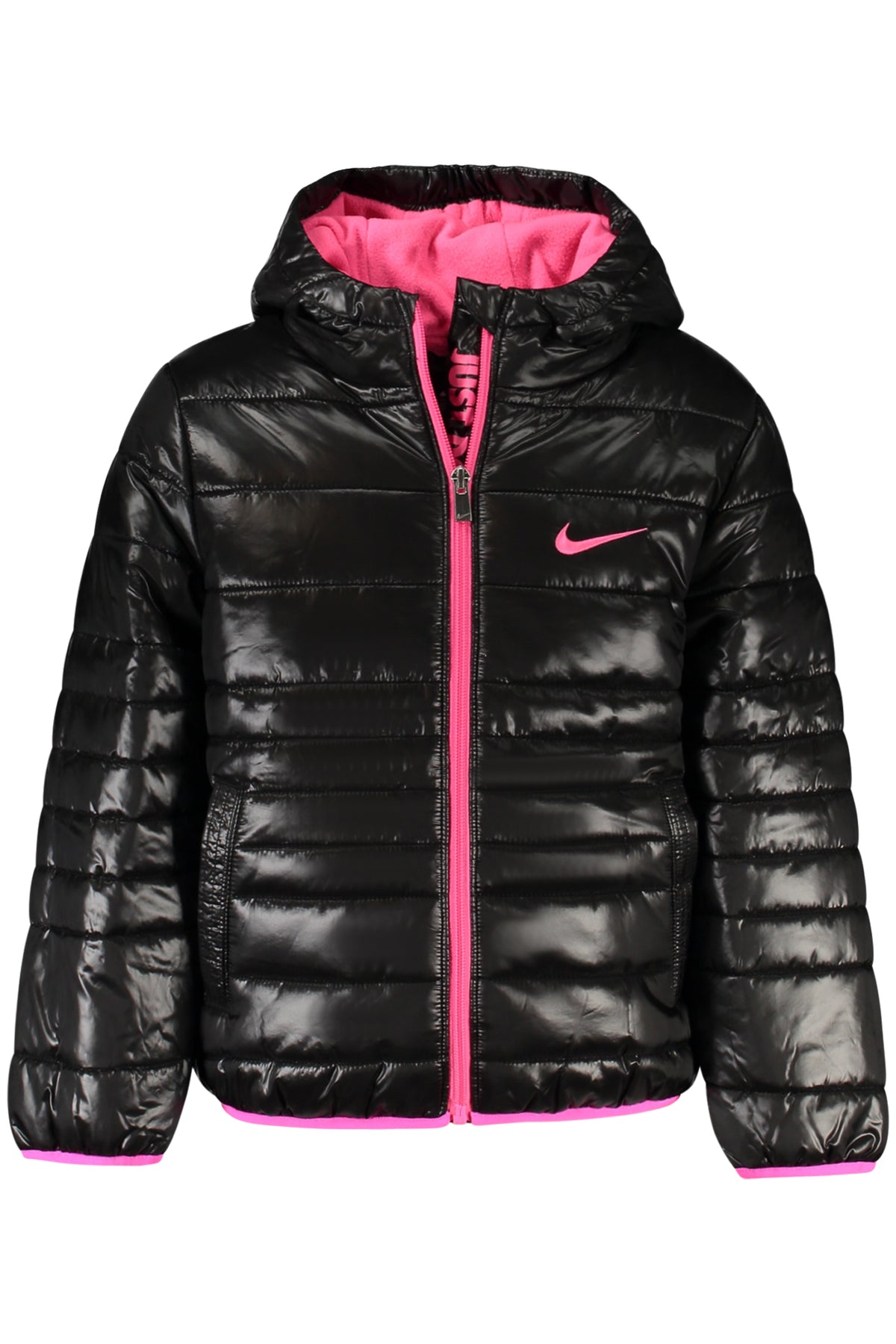 36G461_NEBLACK – Stylische Mädchenjacke: Schwarz mit Kapuze und Kontrastdetails – Größe: 5A, 4A, 6A, 6X – Farbe: Nero