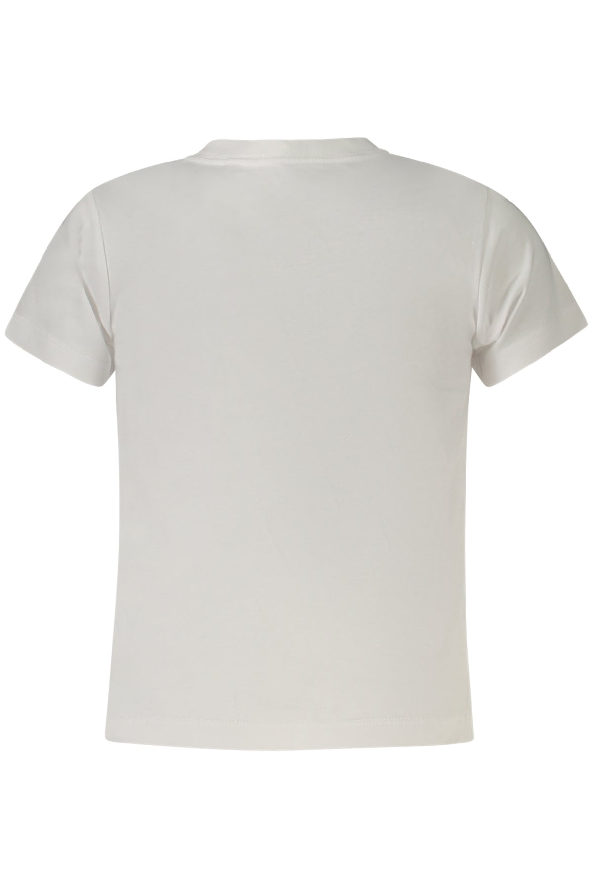 36M812_BIWHITE – Weißes Mädchen Kurzarmshirt mit Print und Rundhals für Sommertrends – Größe: 6A, 5A, 4A – Farbe: Bianco