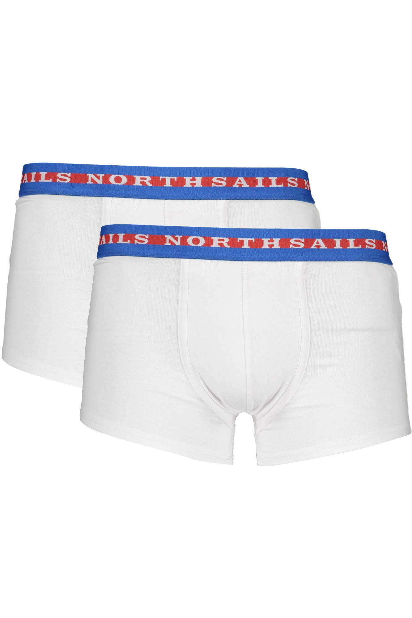 NS01UTR04_BIANCO_WHITE – Herren Boxershorts Weiß Doppelpack – Zweifarbiger Bund & Logo – Größe: S, XL, 2XL – Farbe: Bianco