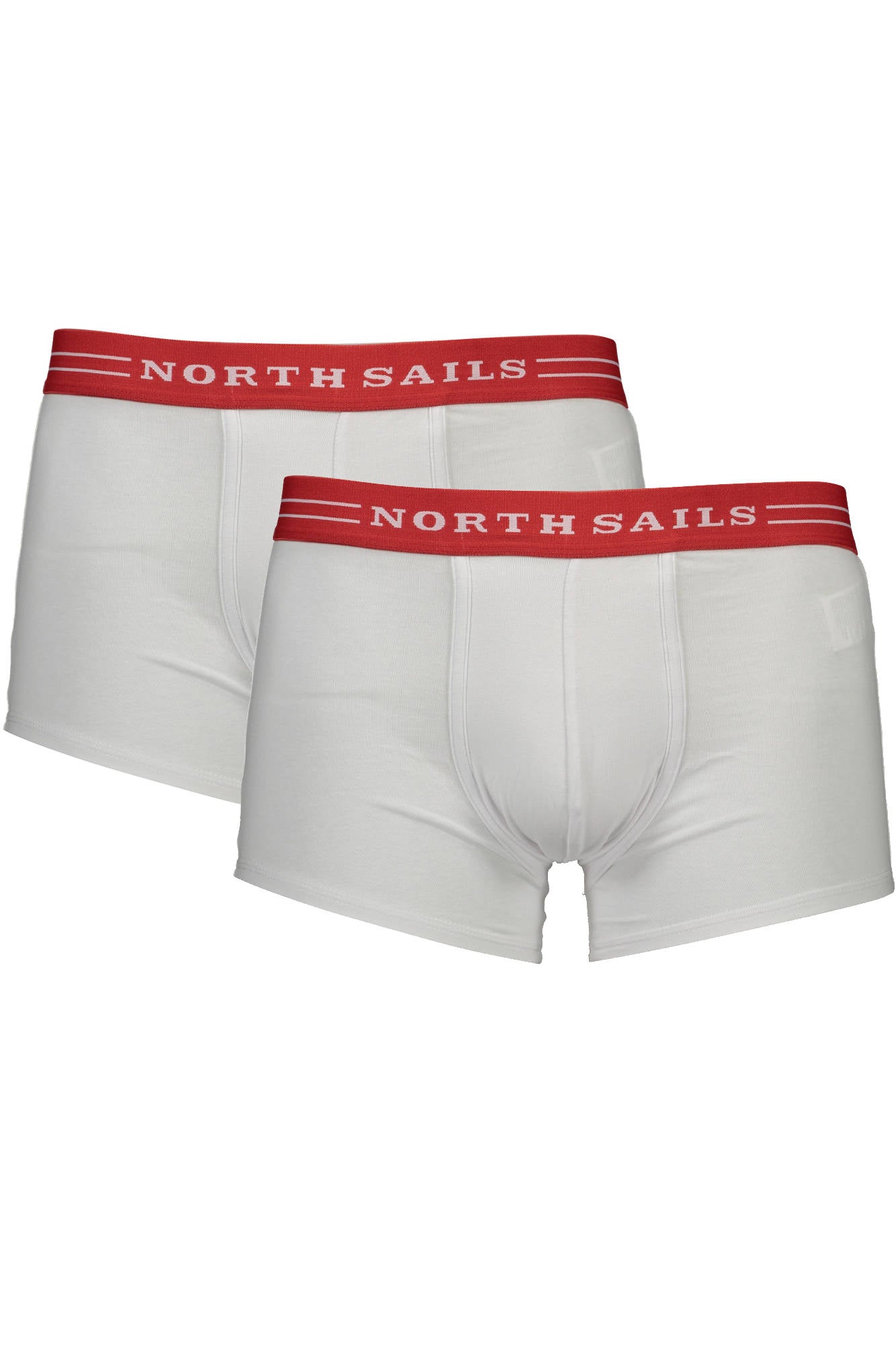 NS01UTR03_BIANCO_WHITE – Herren Boxershorts Weiß: Zweierpack mit Kontrastbund & Logo – Größe: S, XL, 2XL – Farbe: Bianco