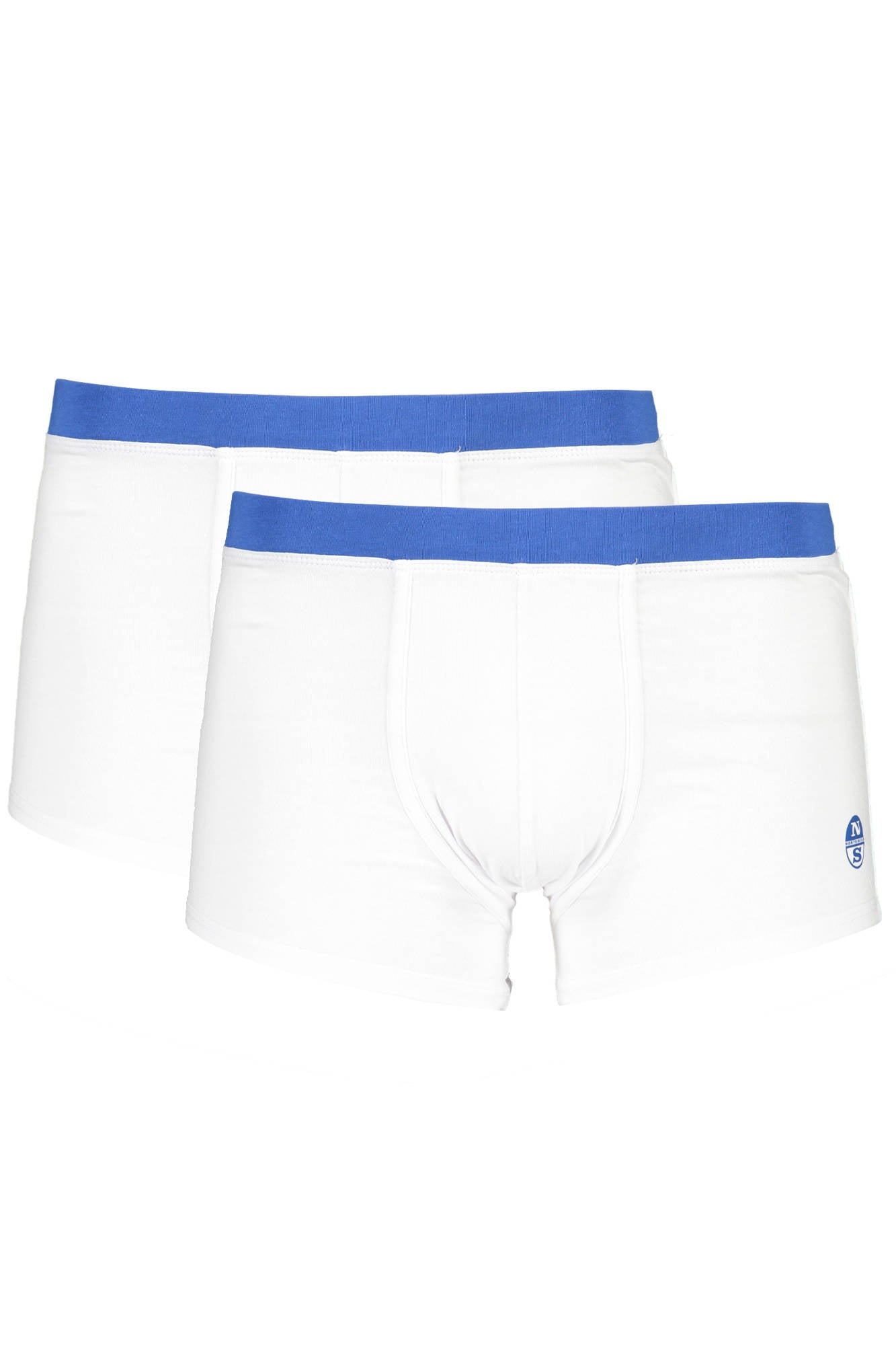 NS01UTR02_BIANCO_WHITE – Herren Boxershorts Weiß im Doppelpack mit Kontrastbund & Logo – Größe: S, 2XL – Farbe: Bianco