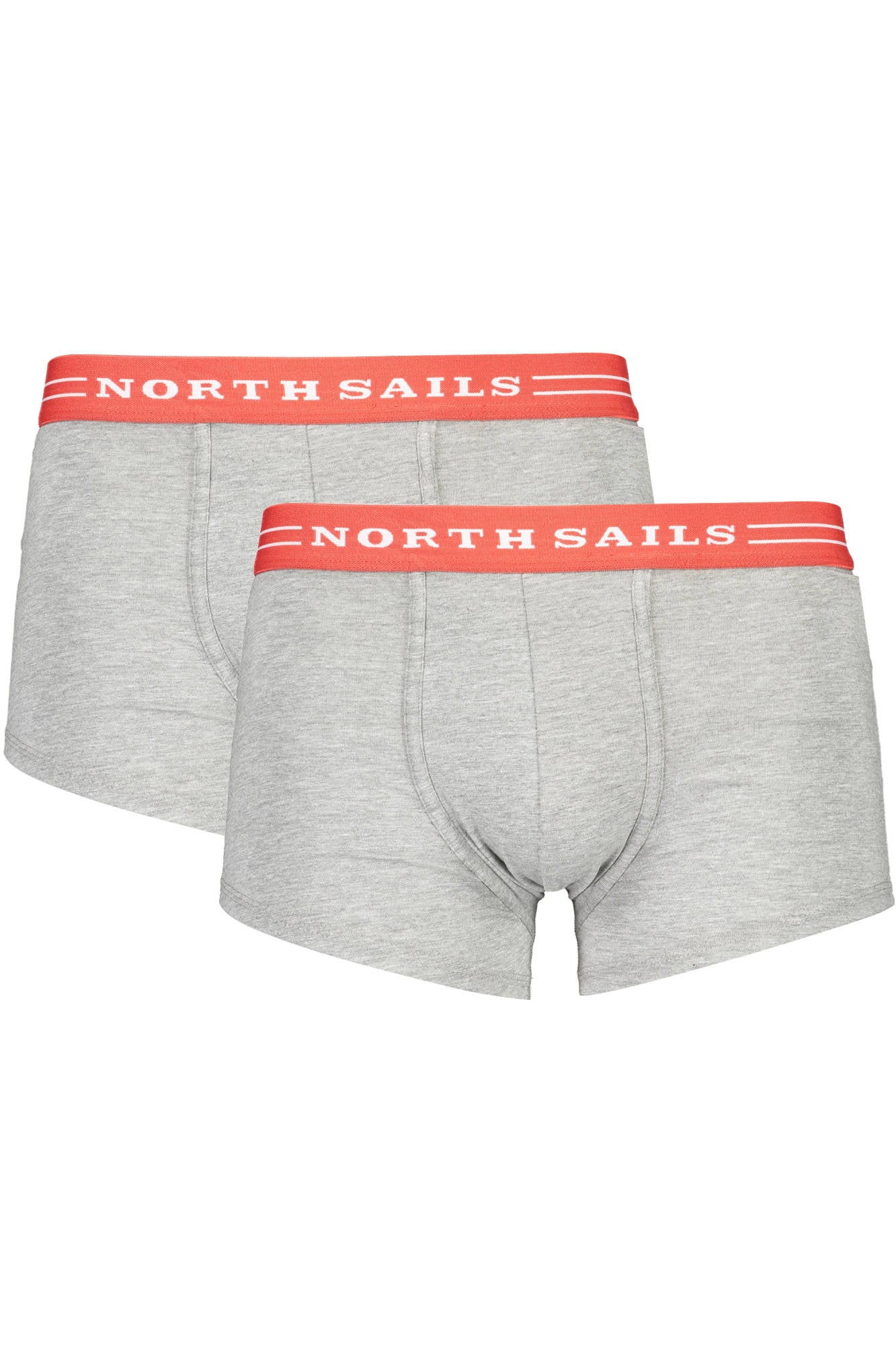 NS01UTR03_GRIGIO_MELANGE – Herren Boxershorts Grau Zweierpack mit Kontrastbund & Logo – Größe: S, 2XL – Farbe: Grigio