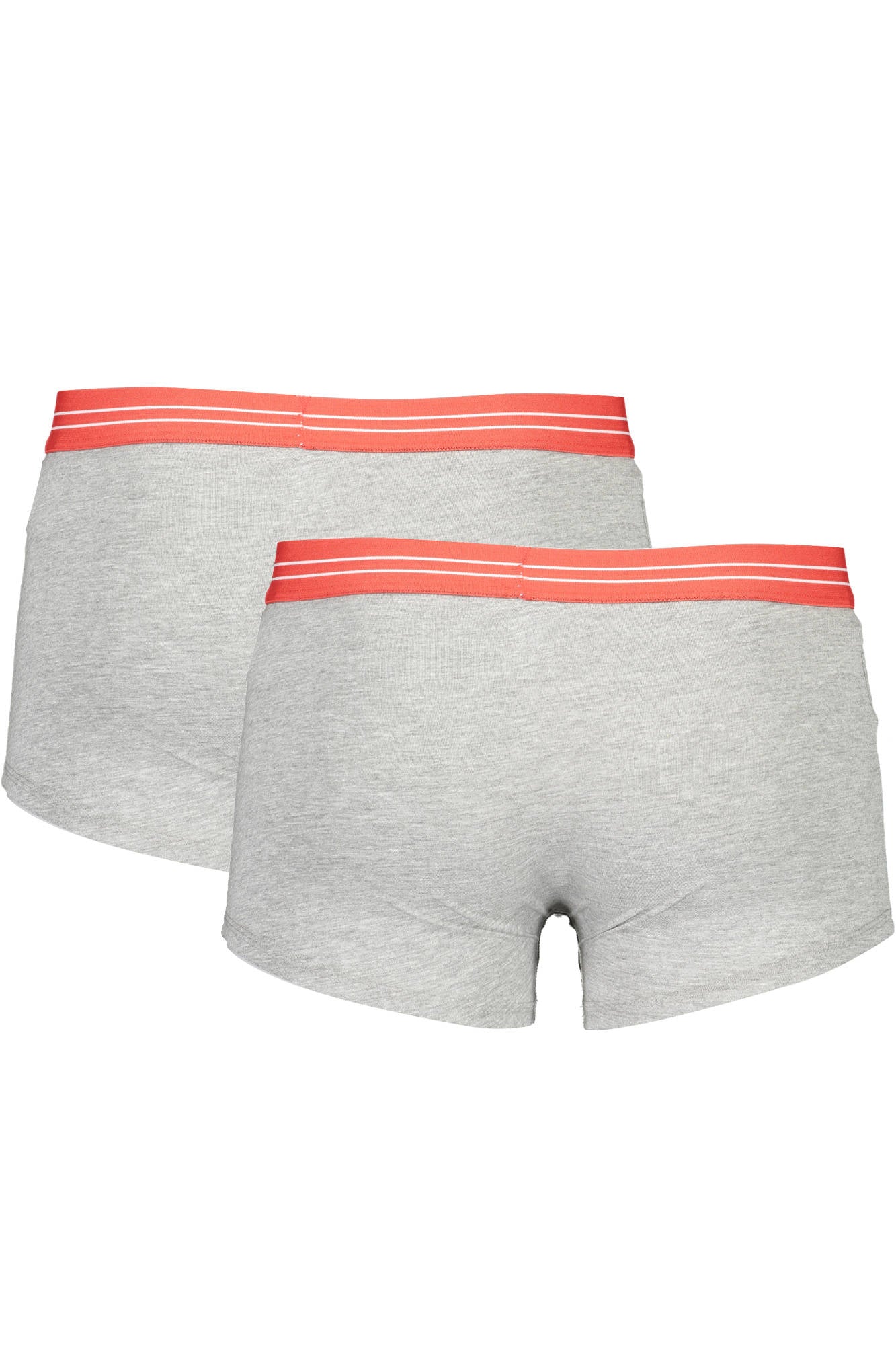 NS01UTR03_GRIGIO_MELANGE – Herren Boxershorts Grau Zweierpack mit Kontrastbund & Logo – Größe: S, 2XL – Farbe: Grigio