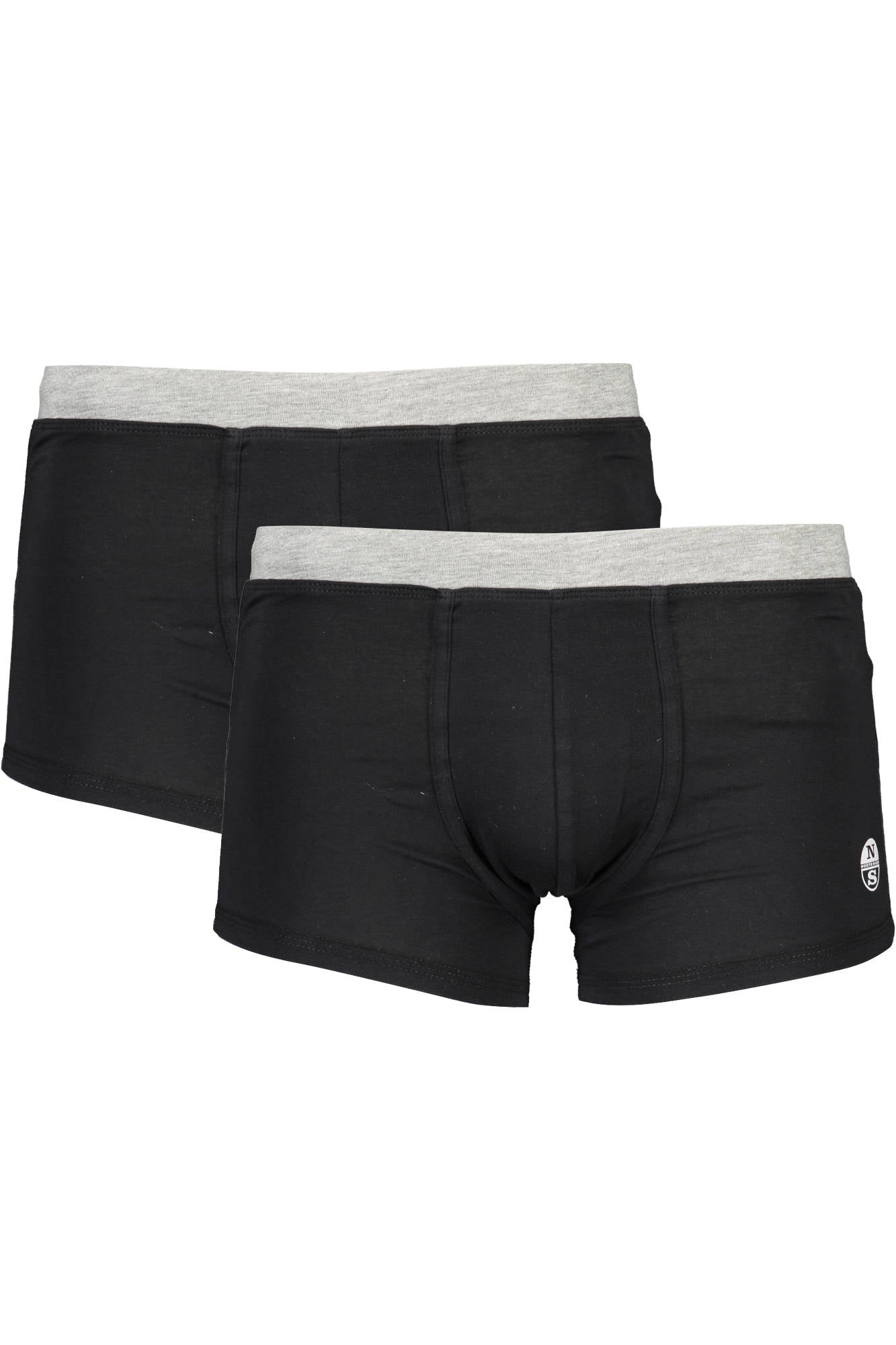 NS01UTR02_NERO_BLACK – Herren Boxershorts Schwarz: 2er-Pack mit Kontrastbund & Logo – Größe: S, 2XL, M, XL – Farbe: Nero