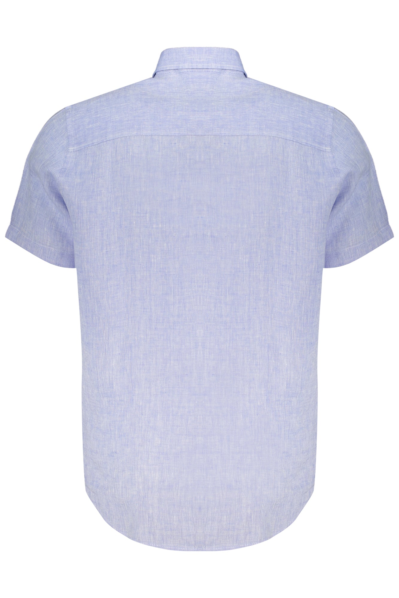 664302000_AZ0757 – Herren Kurzarmhemd Blau - Italienischer Kragen aus Bio-Baumwolle – Größe: M – Farbe: Azzurro