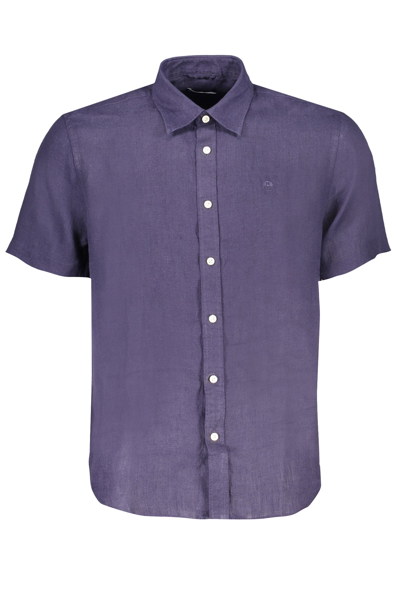 664302000_BL0802 – Herren Kurzarmhemd in Blau mit italienischem Kragen aus Bio-Baumwolle – Größe: S, M, L – Farbe: Blu