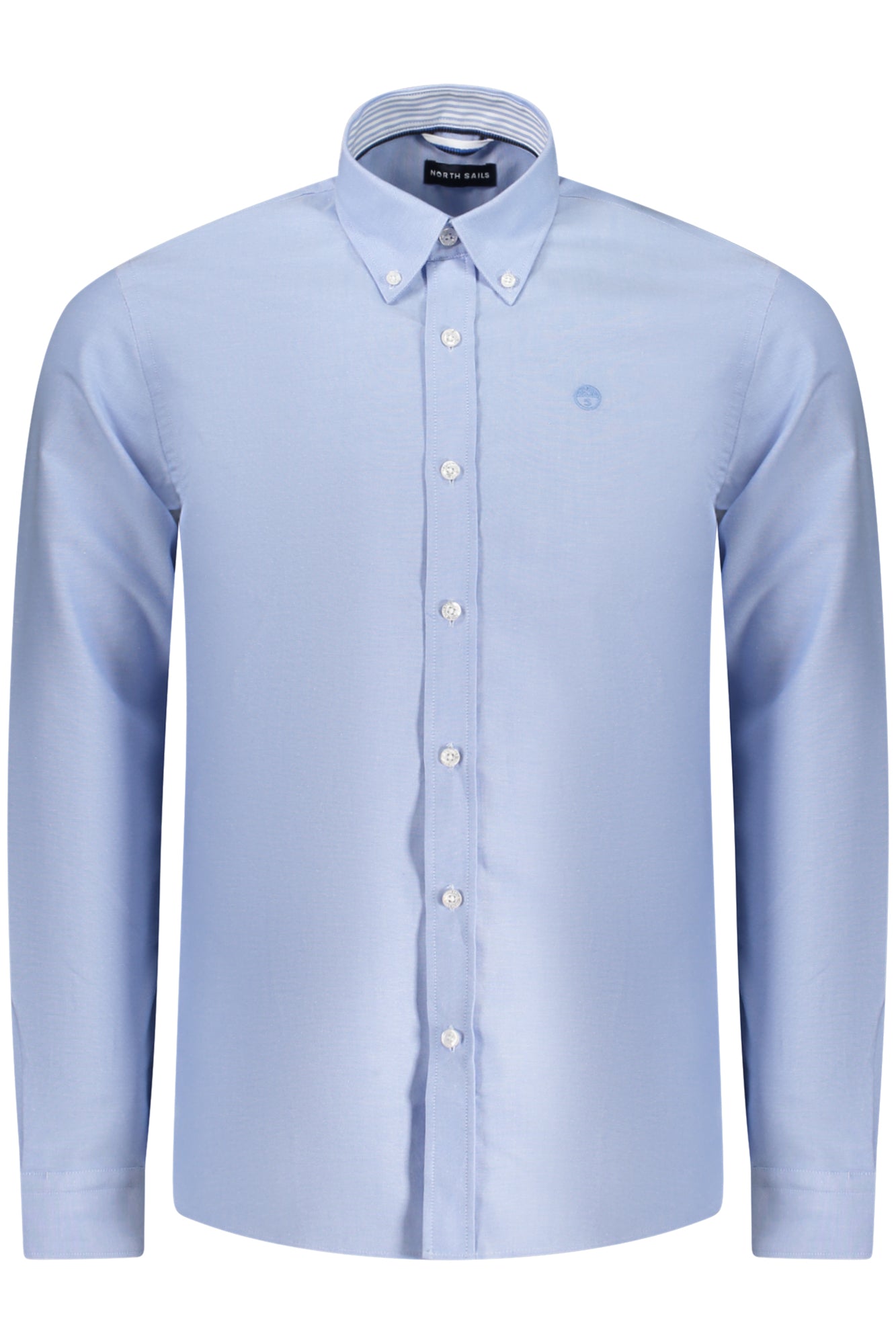 664366000_AZ0757 – Herren Langarmhemd Blau mit Button-Down-Kragen und Stickerei – Größe: S, M, L, XL, 2XL, 3XL – Farbe: Azzurro