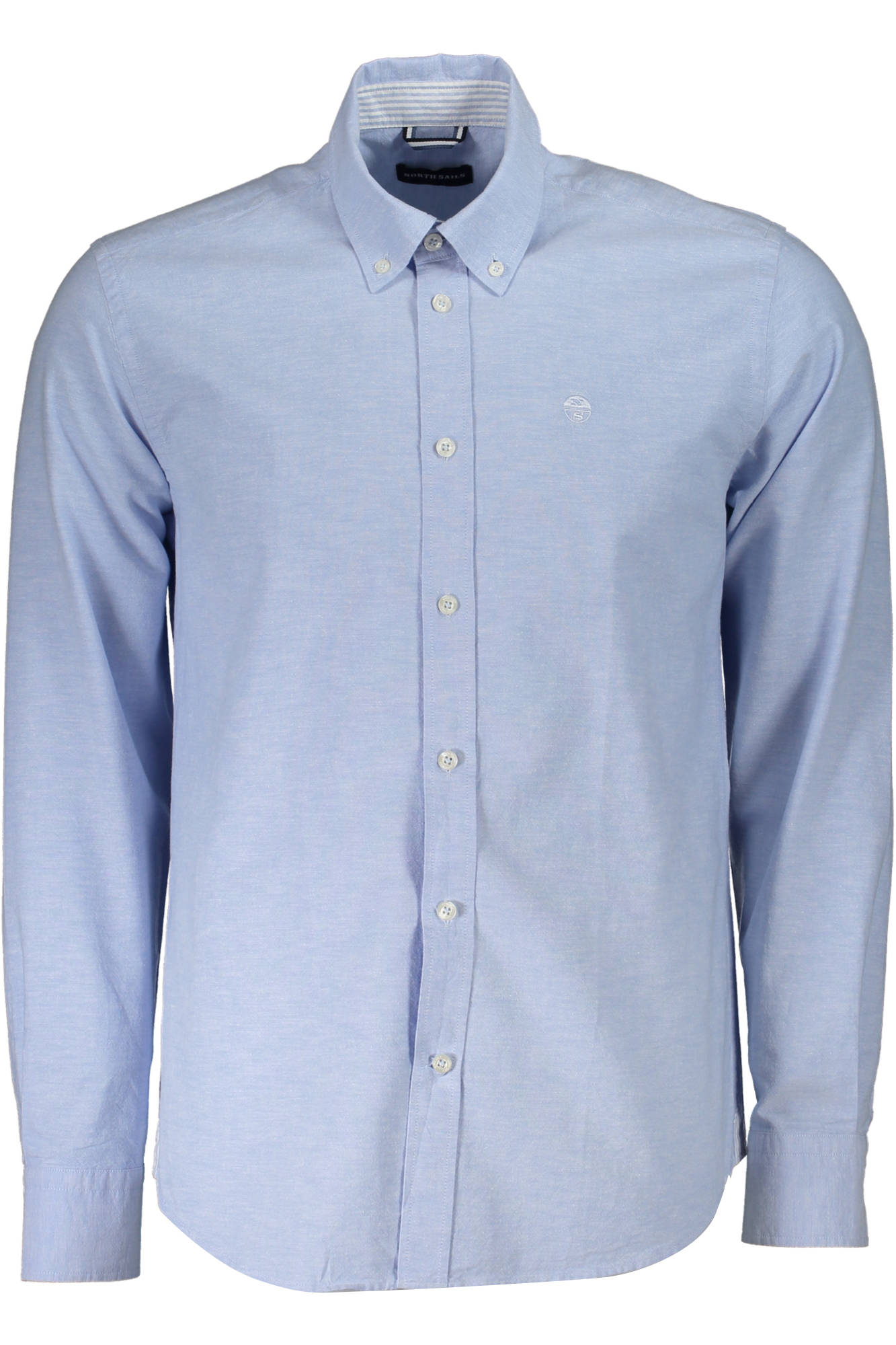 664107-000_AZZURRO_0787 – Herren Langarmhemd Blau: Regular Fit, Button-Down, Kontrastdetails – Größe: M – Farbe: Azzurro