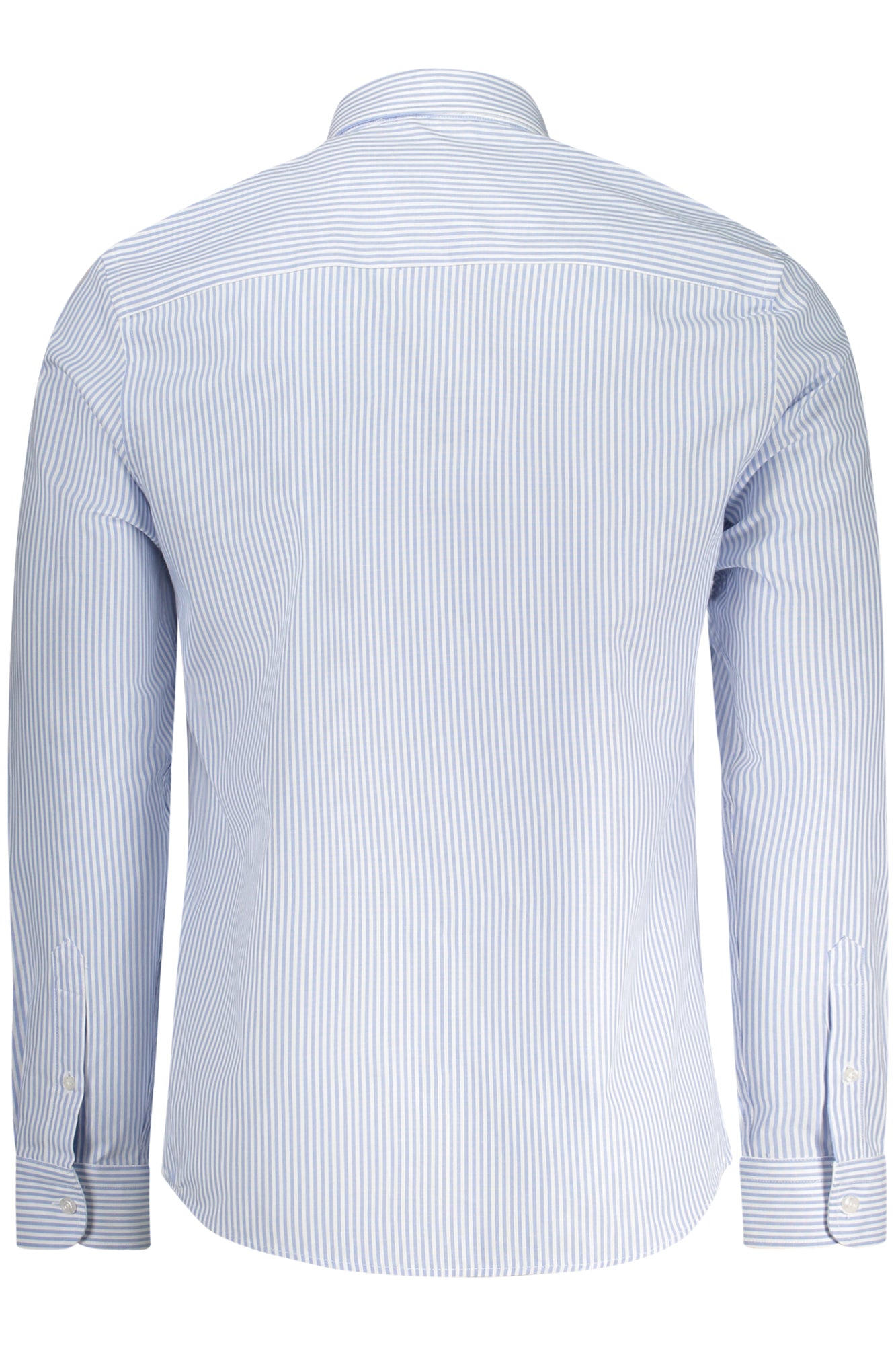 664367000_AZC001 – Elegantes Herrenhemd: Blau, gestreift, Button-Down, mit Stickerei – Größe: S, M, L, XL, 2XL, 3XL – Farbe: Azzurro