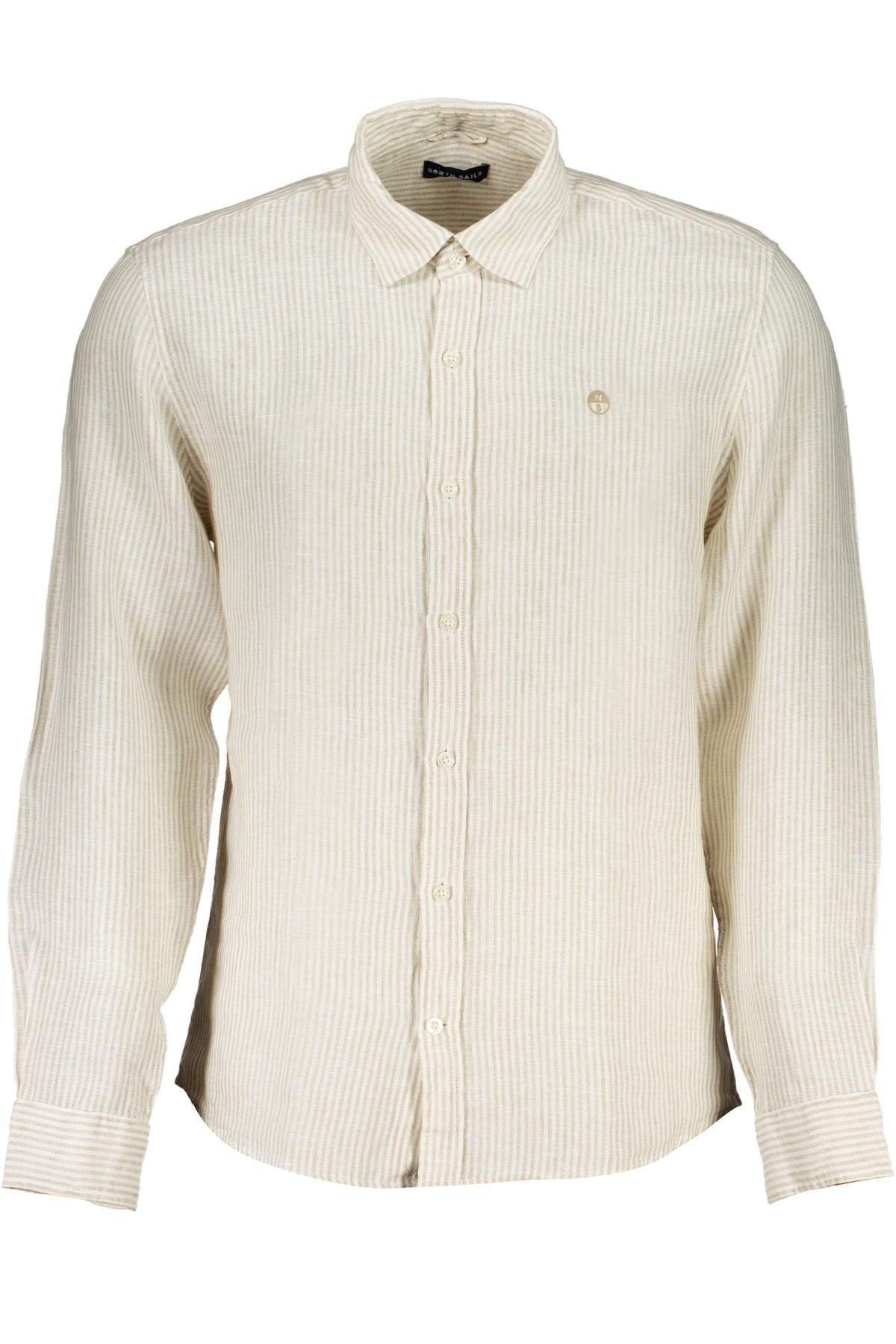 664317000_BEC003 – Herren Langarmshirt Beige: Regular Fit, Gestreift, Bio-Baumwolle – Größe: S, M, L, XL, 2XL – Farbe: Beige