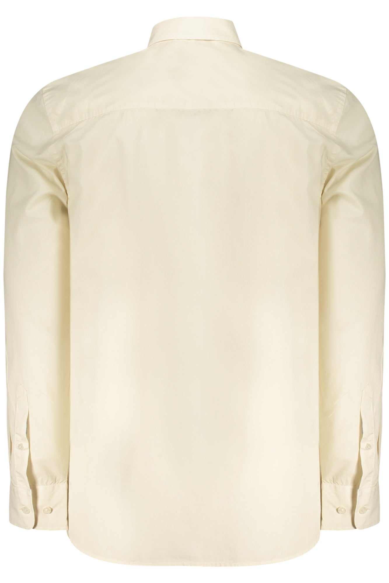 664387000_BE0120 – Herren Langarmshirt Beige – Mit Stickerei & Button-Down-Kragen – Größe: M – Farbe: Beige