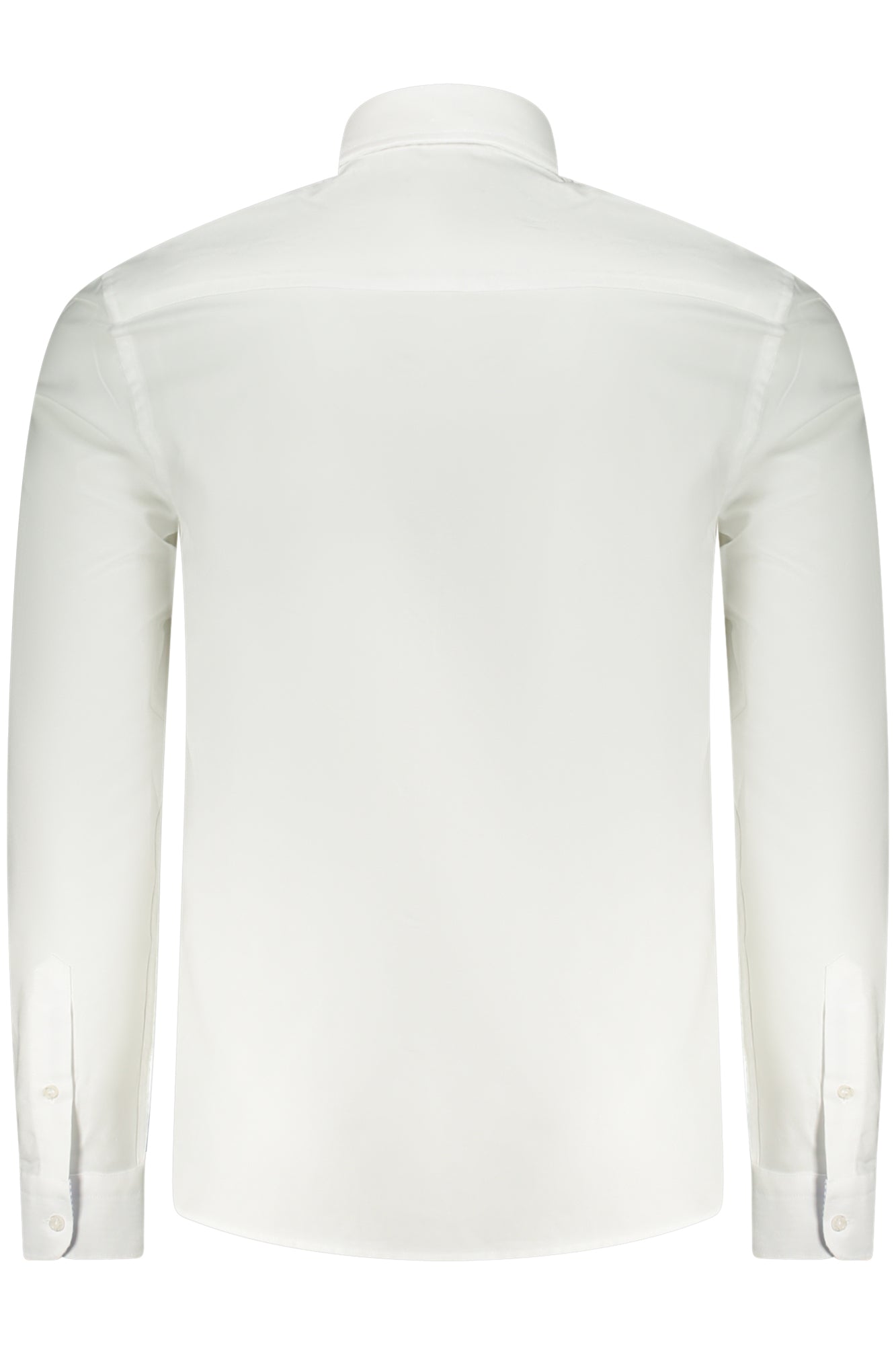 664366000_BI0101 – Herren Langarmhemd Weiß - Button-Down, Kontrastdetails, Stickerei – Größe: S, M, L, XL, 2XL, 3XL – Farbe: Bianco