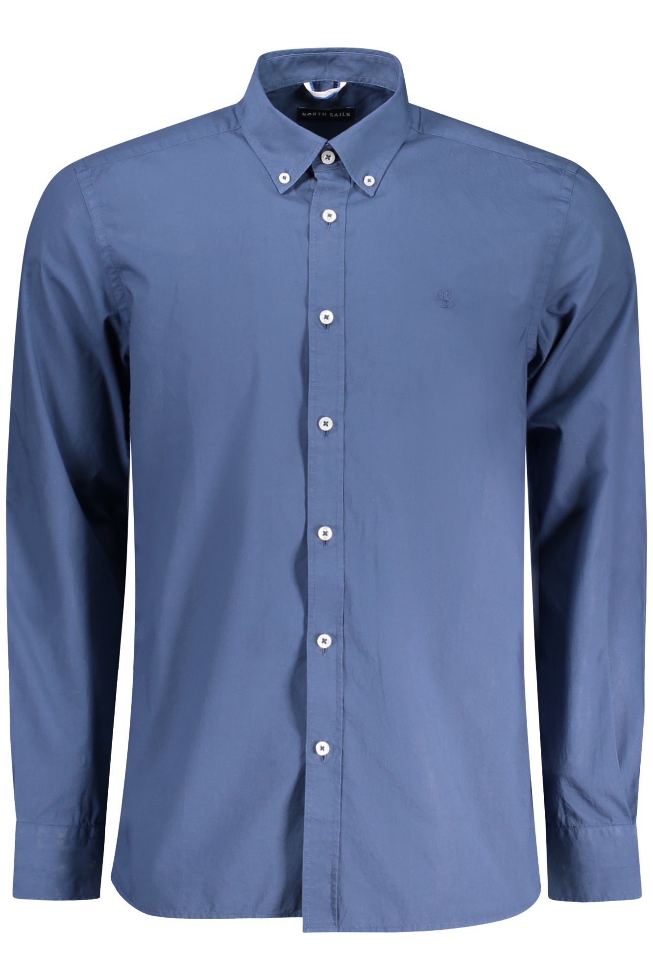 664387000_BL0787 – Langarmshirt für Herren in Blau mit Button-Down-Kragen und Stickerei – Größe: S, M, L, XL, 3XL – Farbe: Blu