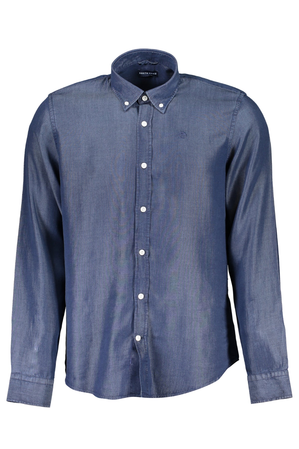 664307000_BLC001 – Herren Langarmshirt Blau: Regular Fit, Bio-Baumwolle, Button-Down – Größe: S, M, L – Farbe: Blu