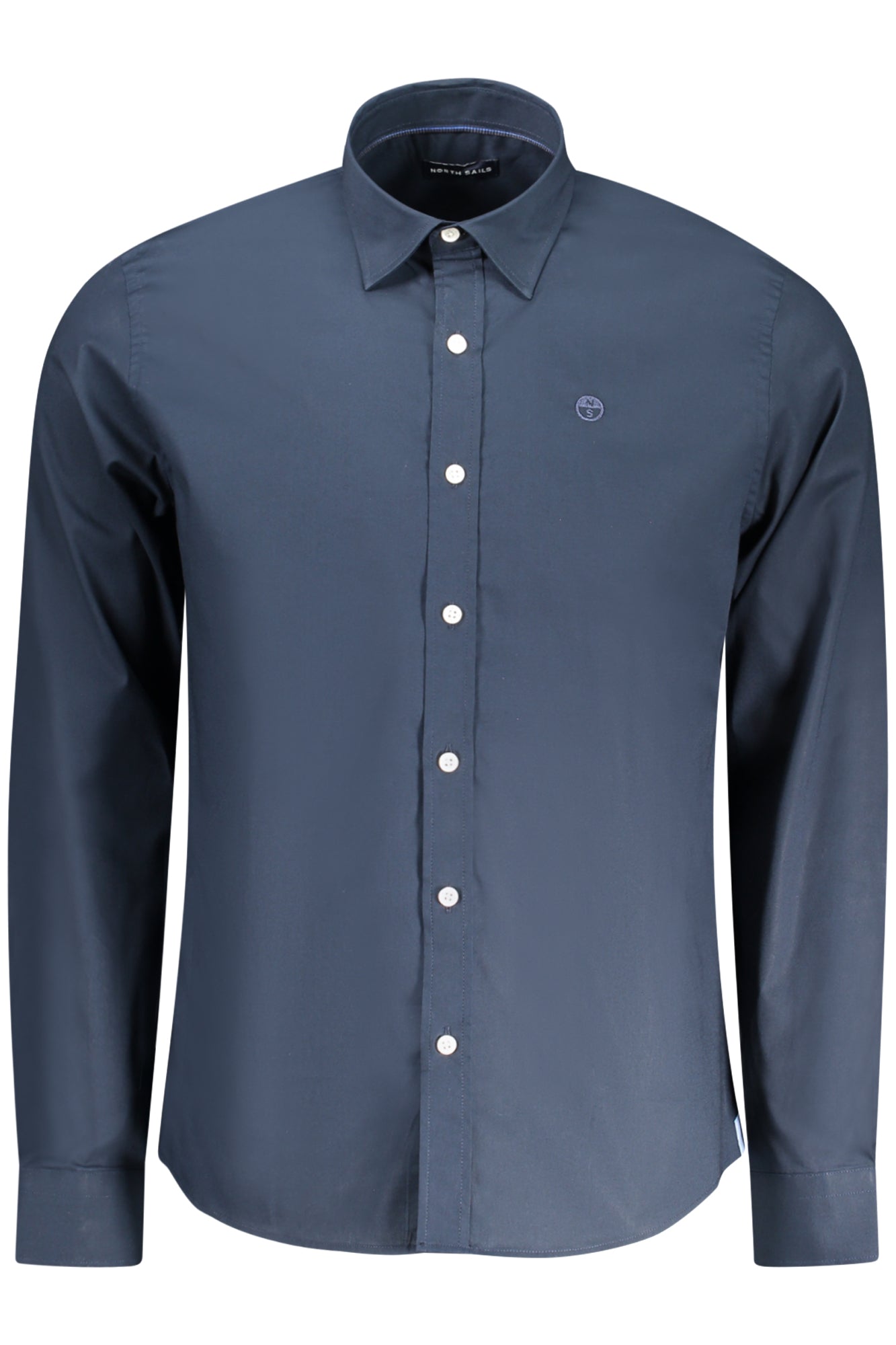 664373000_BL0802 – Elegantes Blaues Herrenhemd mit Italienischem Kragen und Stickerei – Größe: S, M, L, XL, 3XL, 2XL – Farbe: Blu