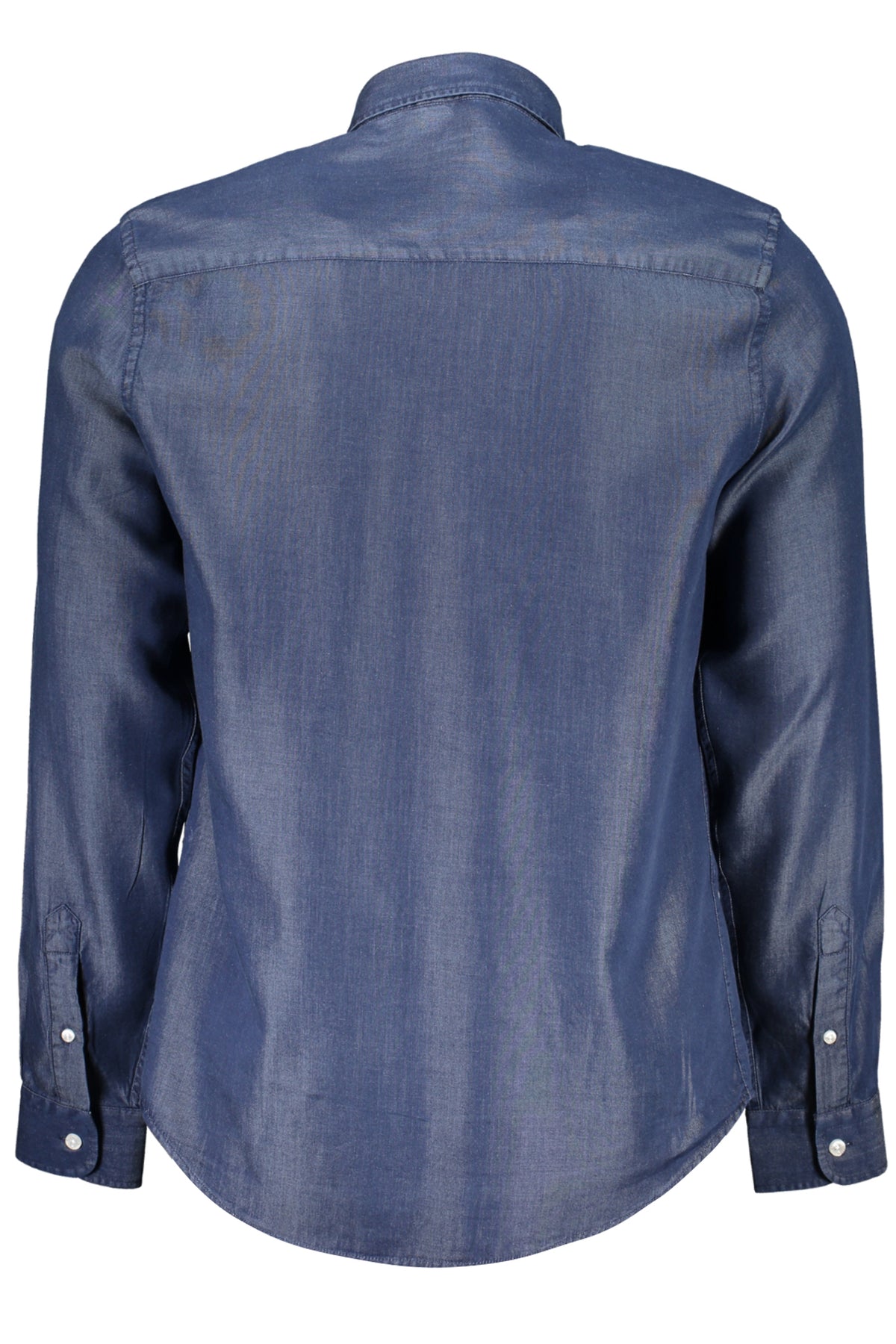 664307000_BLC001 – Herren Langarmshirt Blau: Regular Fit, Bio-Baumwolle, Button-Down – Größe: S, M, L – Farbe: Blu