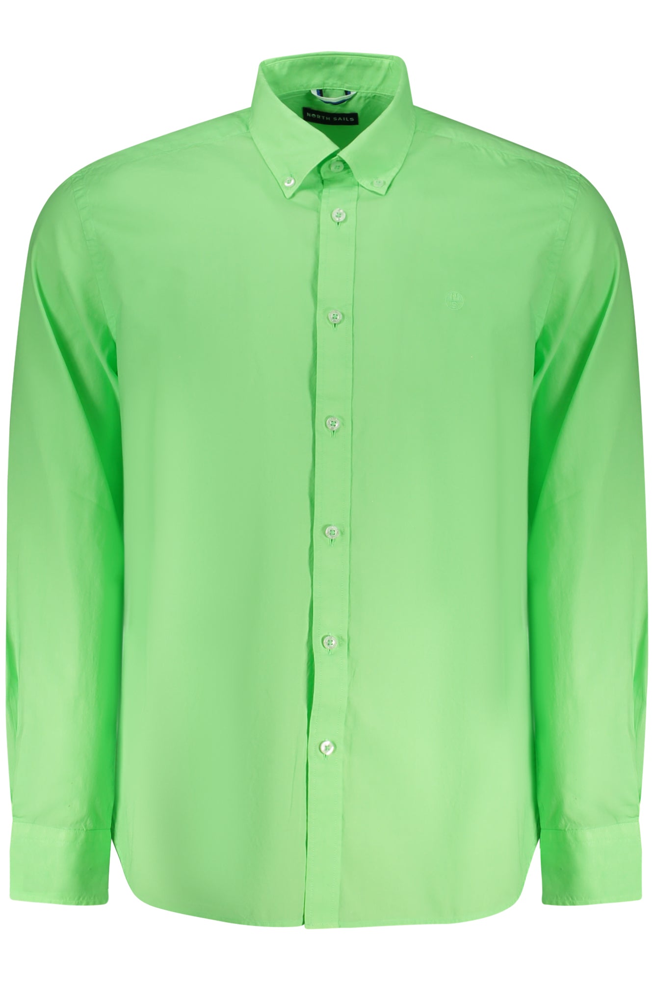 664387000_VE0425 – Grünes Herren Langarmhemd mit Button-Down-Kragen und Logo – Größe: S, M, L, XL, 2XL – Farbe: Verde