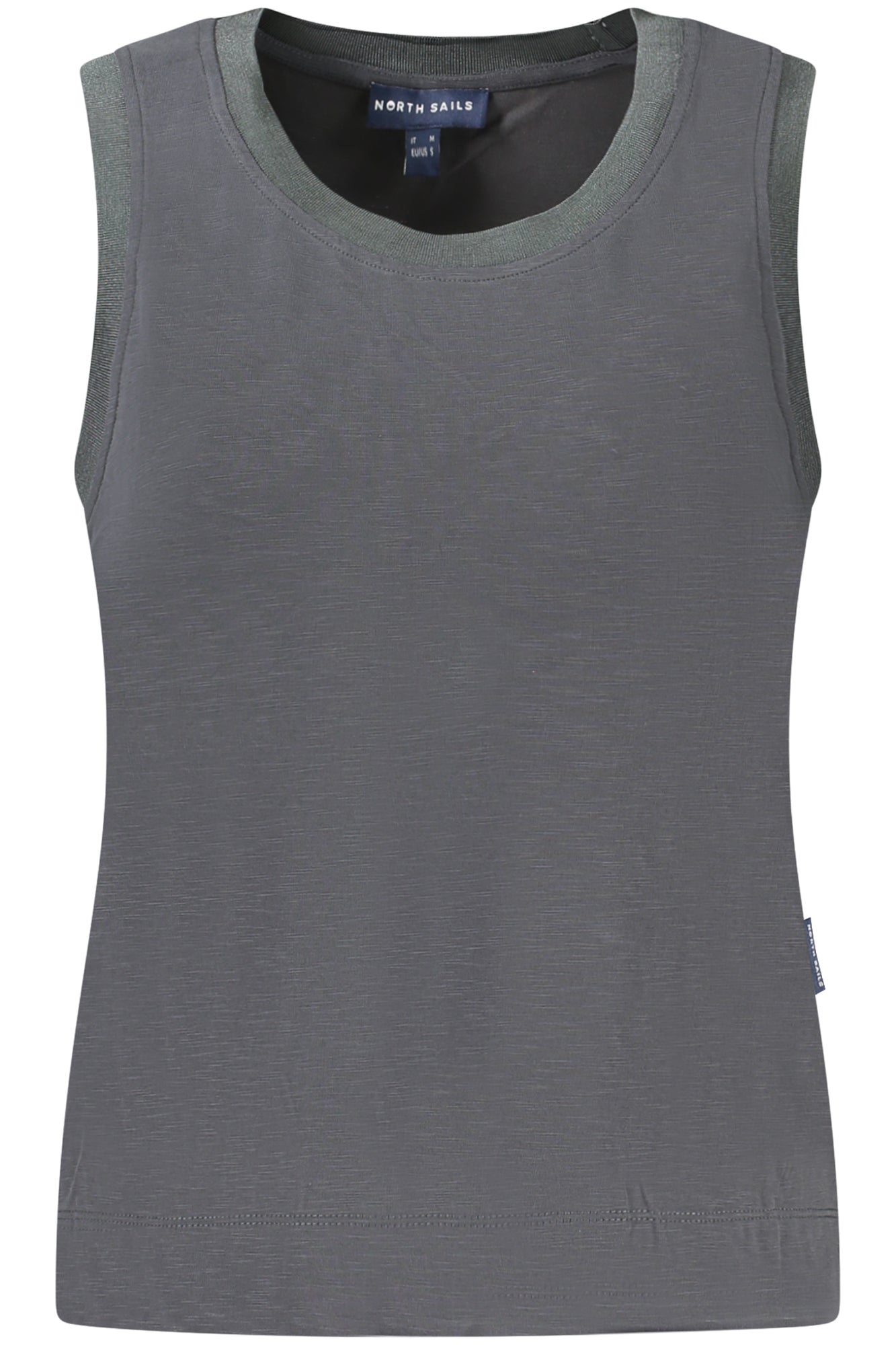093514000_NE0999 – Elegantes Schwarzes Damen-Tanktop mit Kontrastdetails und Logo – Größe: XS, S, M, L, XL – Farbe: Nero