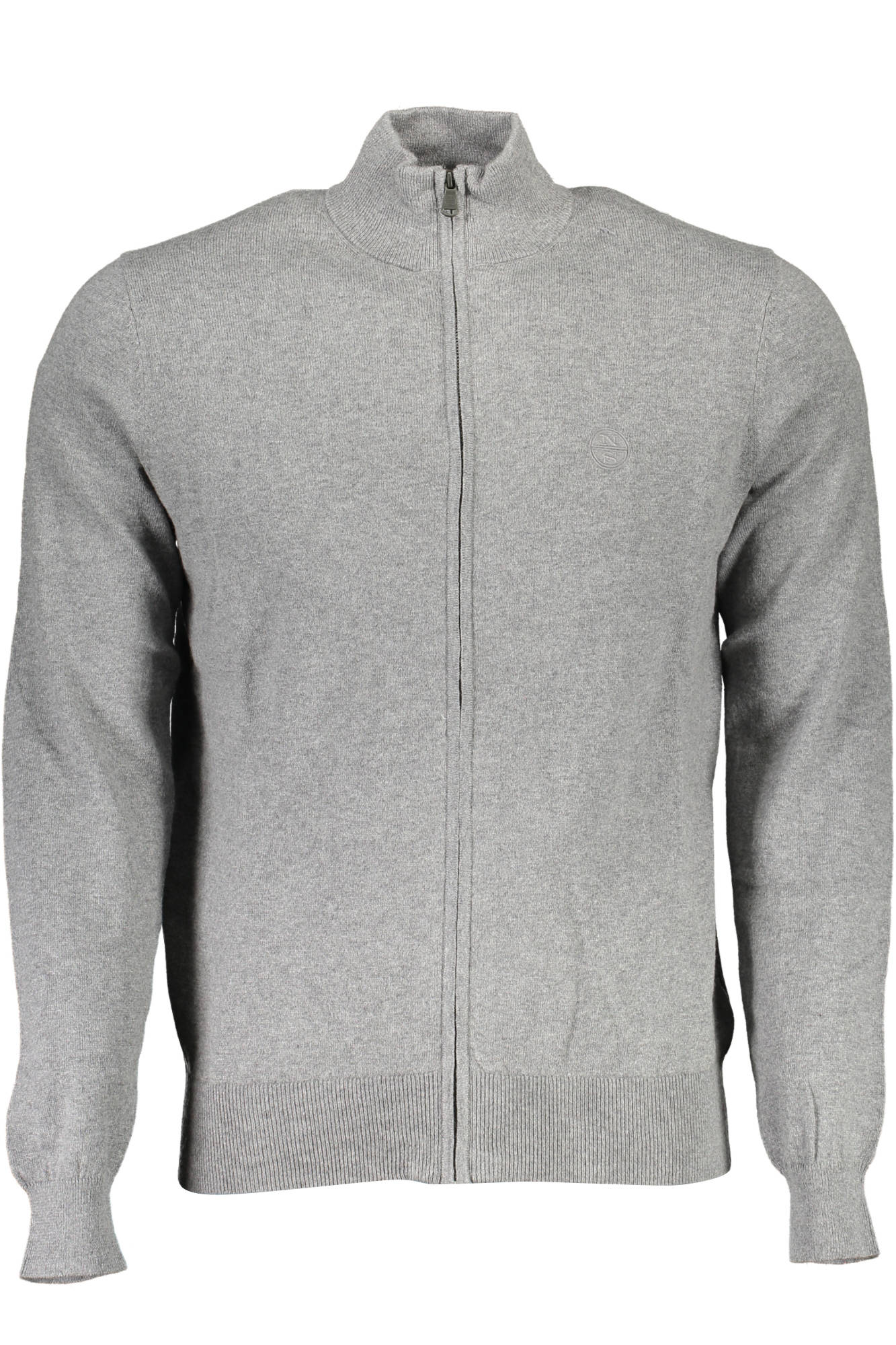 699503-000_GRIGIO_0928 – Herren Strickjacke Grau mit Reißverschluss & Stickerei aus Recyclingfasern – Größe: XL, 2XL – Farbe: Grigio