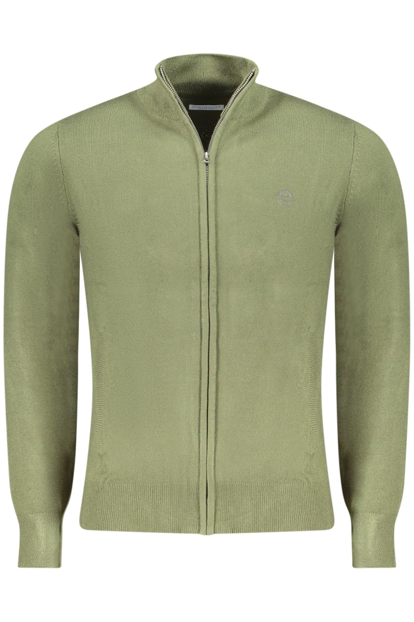 990012000_VE0430 – Grüner Herren-Cardigan mit Reißverschluss & Stickerei - Stilvoll & Praktisch – Größe: S, M, L, XL, 3XL, 2XL – Farbe: Verde