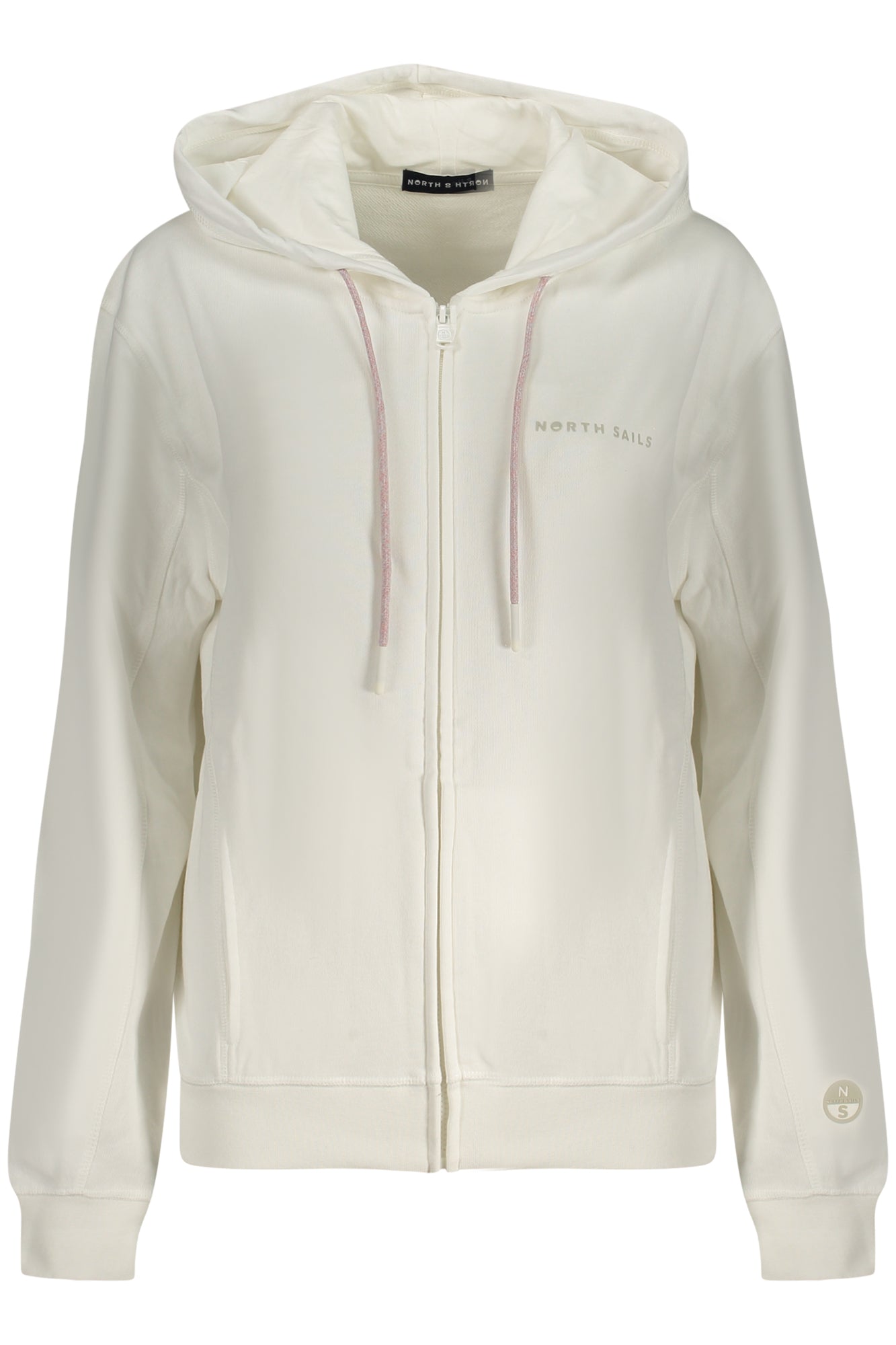 091175000_BI0105 – Damen Sweatjacke Weiß mit Kapuze - Angeraute Jacke mit Reißverschluss – Größe: S, M, L, XL – Farbe: Bianco