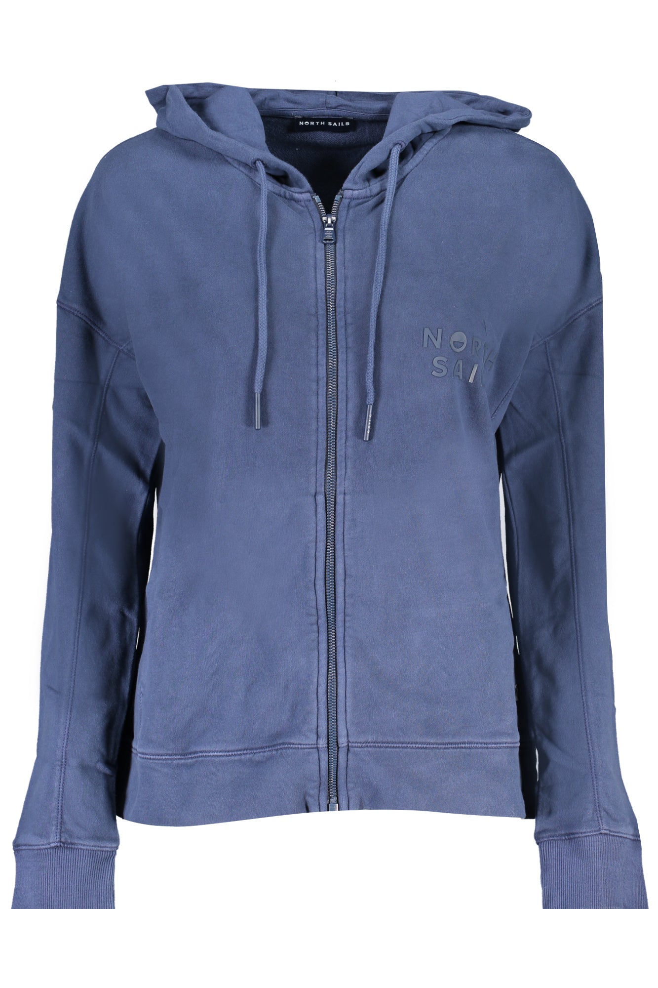 091901000_BL0802 – Damen-Bio-Baumwolle Sweater: Zip-Hoodie Blau, Hooded & Cozy – Größe: S, L, XL, M – Farbe: Blu