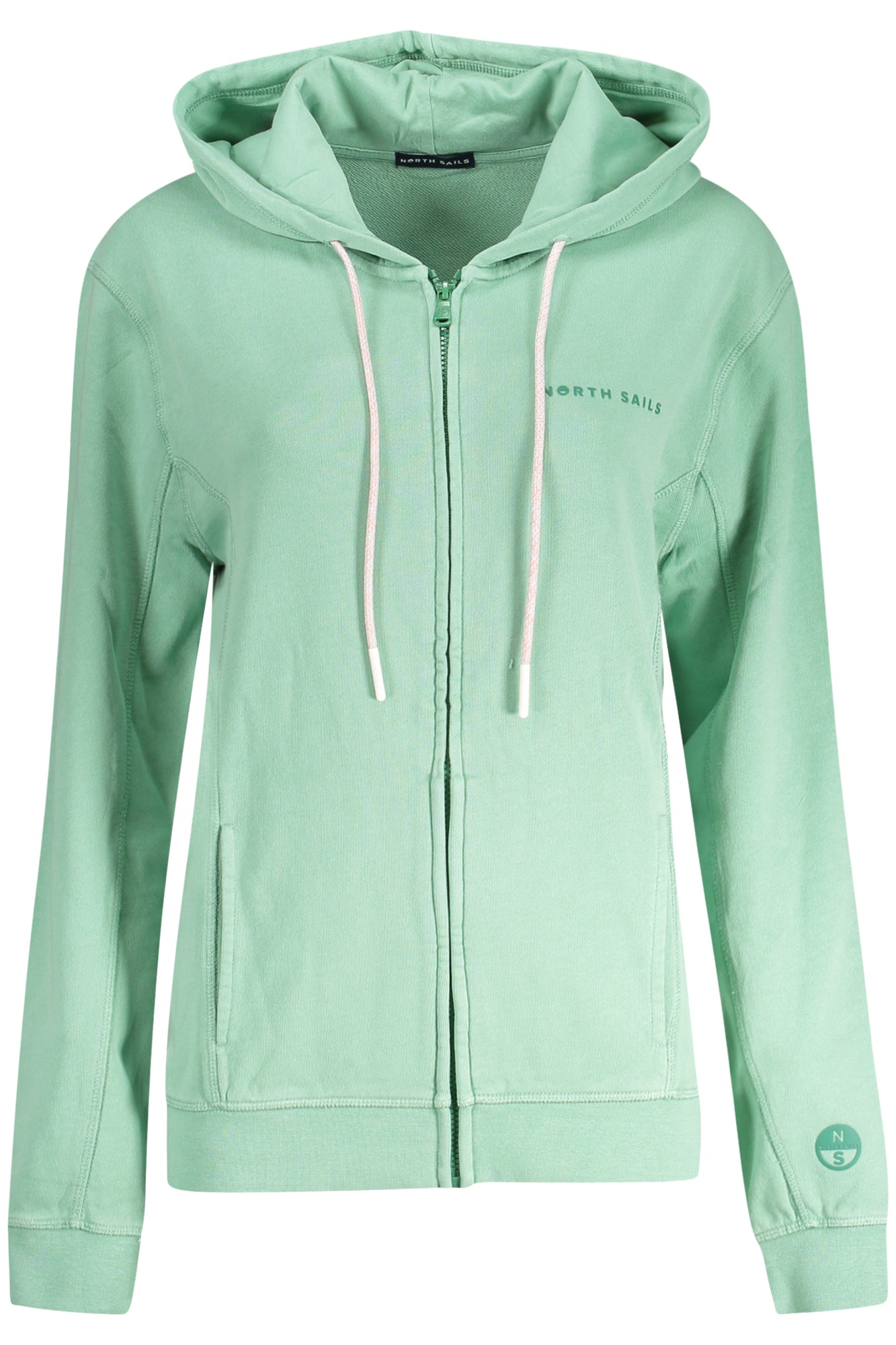 091175000_VE0418 – Damen Sweatshirt mit Reißverschluss - Grüner Kapuzenpullover mit Taschen – Größe: XS, S, M, L, XL – Farbe: Verde