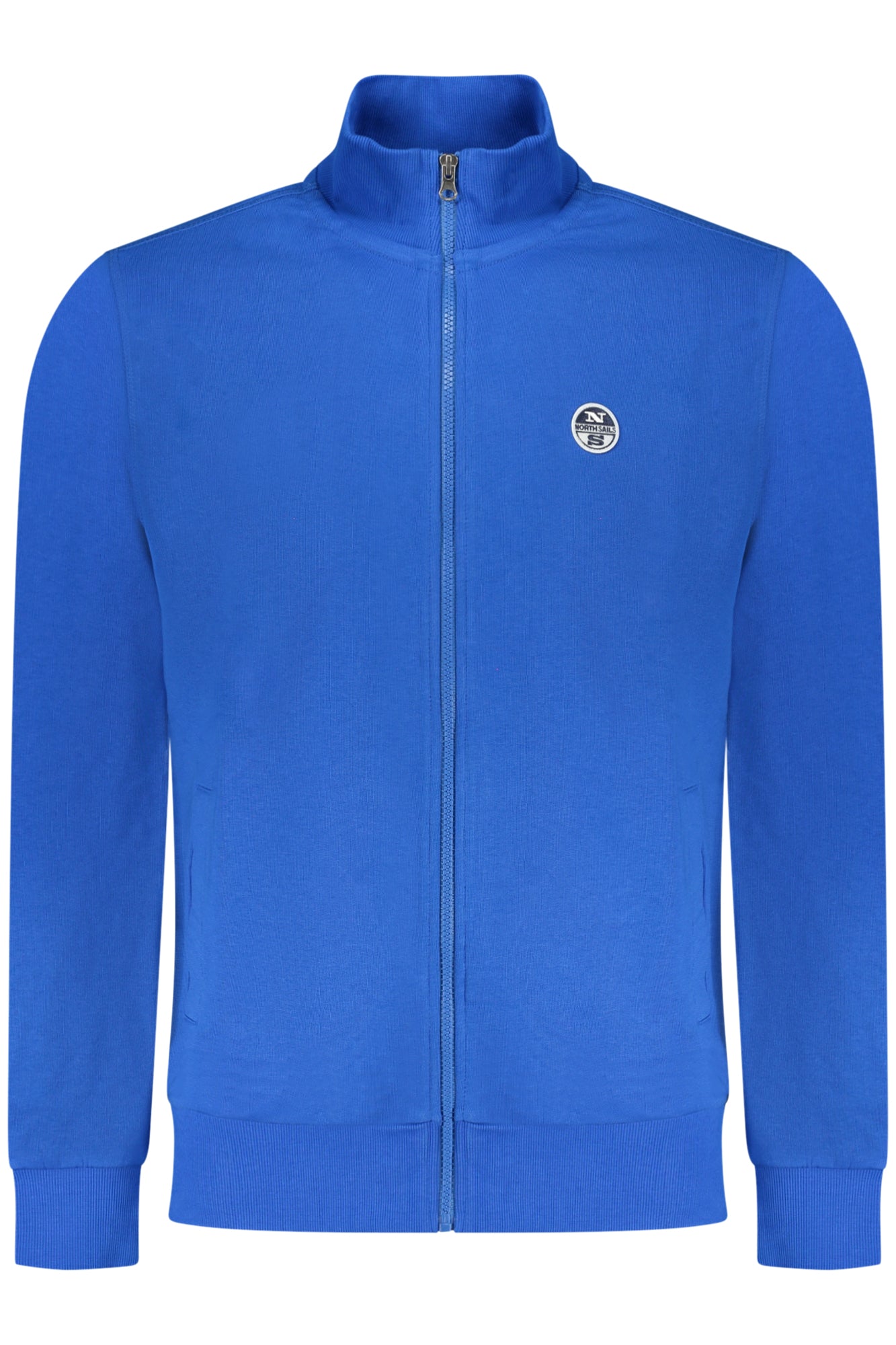 993037000_BL0760 – Stylisches Herren Zip-Sweatshirt in Blau mit Logo & Taschen – Größe: S, M, L, XL, 2XL, 3XL – Farbe: Blu
