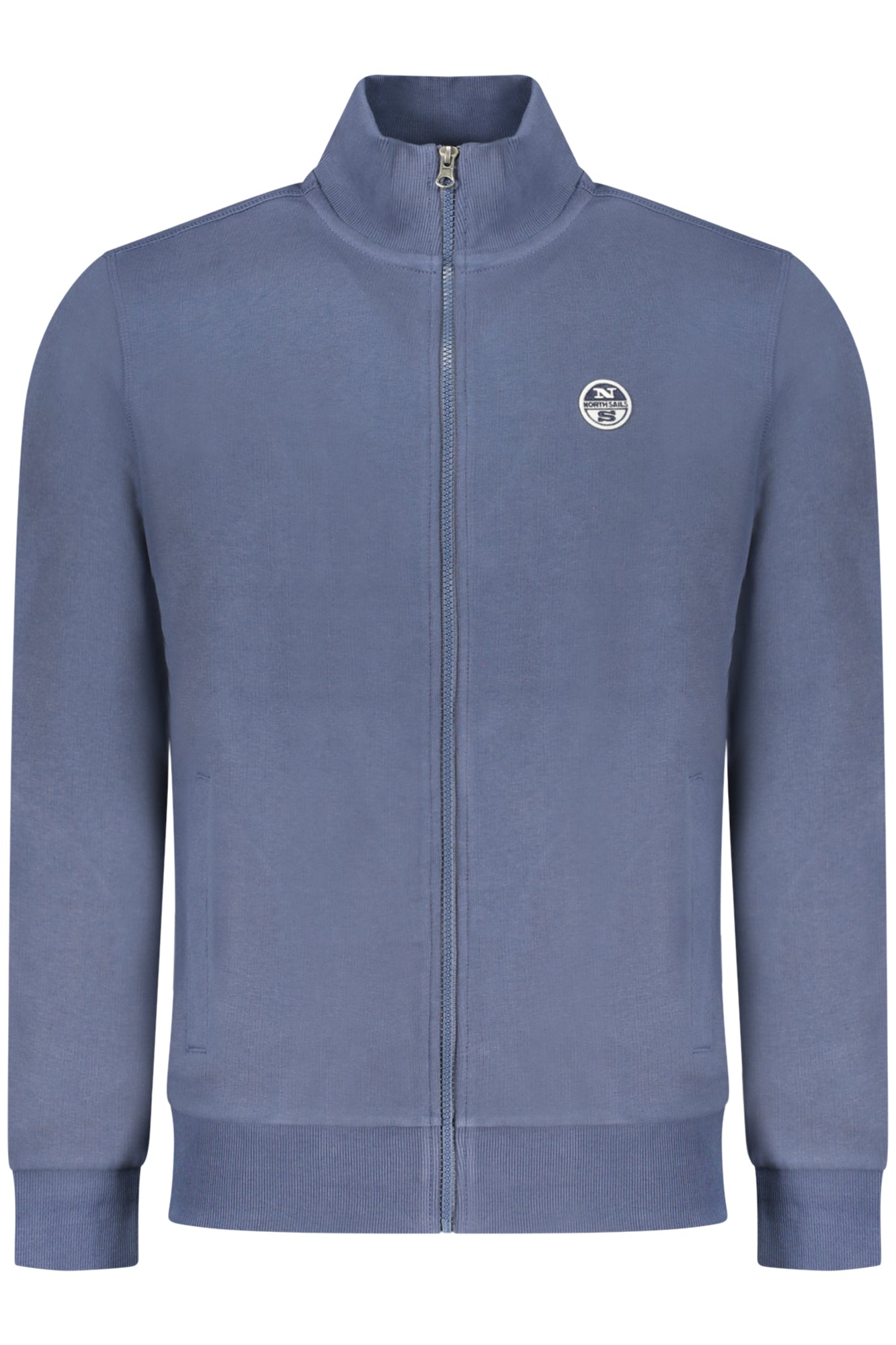 993037000_BL0772 – Herren-Sweatshirt Blau mit Reißverschluss & Logo-Applikation – Größe: S, M, L, XL, 2XL, 3XL – Farbe: Blu