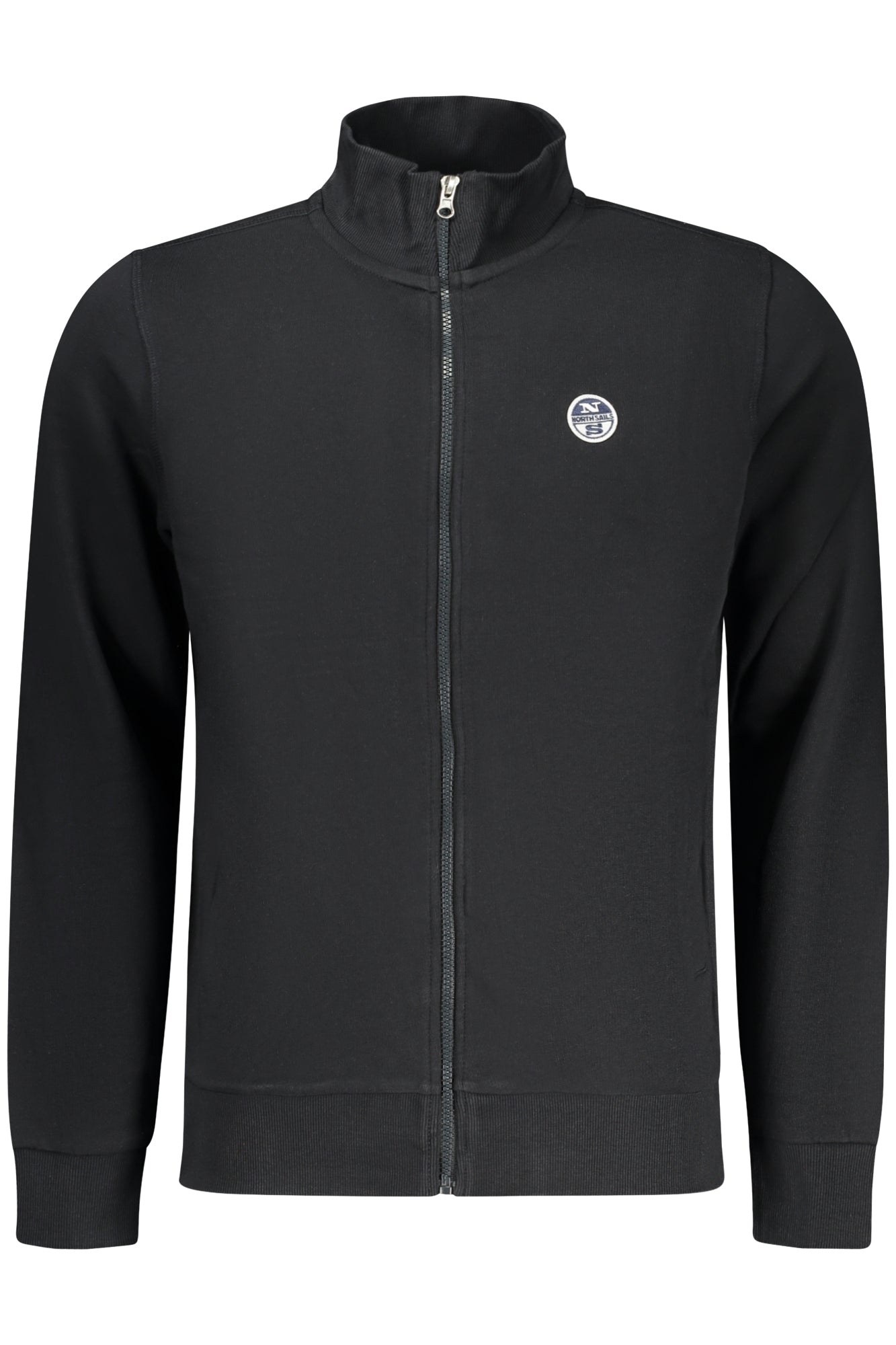 993037000_NE0999 – Schwarzes Herren-Sweatshirt mit Reißverschluss und Applikation – Größe: S, M, L, XL, 2XL, 3XL – Farbe: Nero