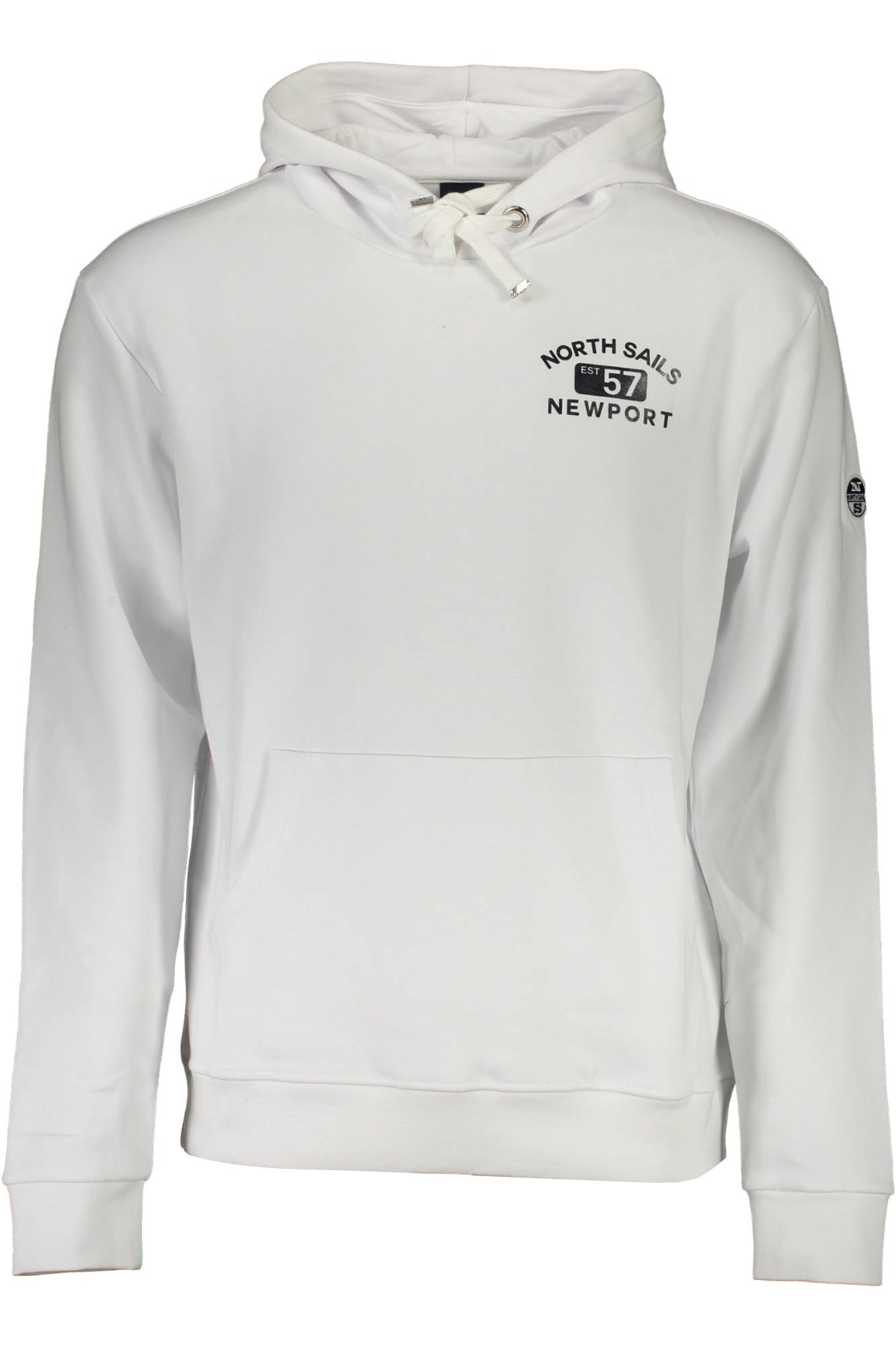 902415-000_BIANCO_0101 – Weißes Herren-Sweatshirt: Stilvoller Langarm-Hoodie mit Print – Größe: XL, 2XL – Farbe: Bianco