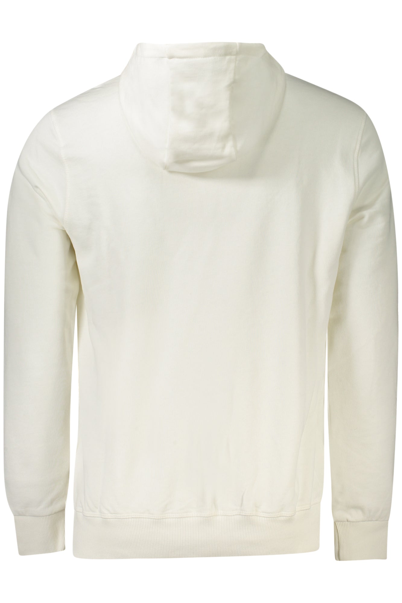 993013000_BI0101 – Stylishes weißes Herren-Kapuzen-Sweatshirt mit Applikation - Langarm – Größe: S, M, L, XL, 2XL, 3XL – Farbe: Bianco