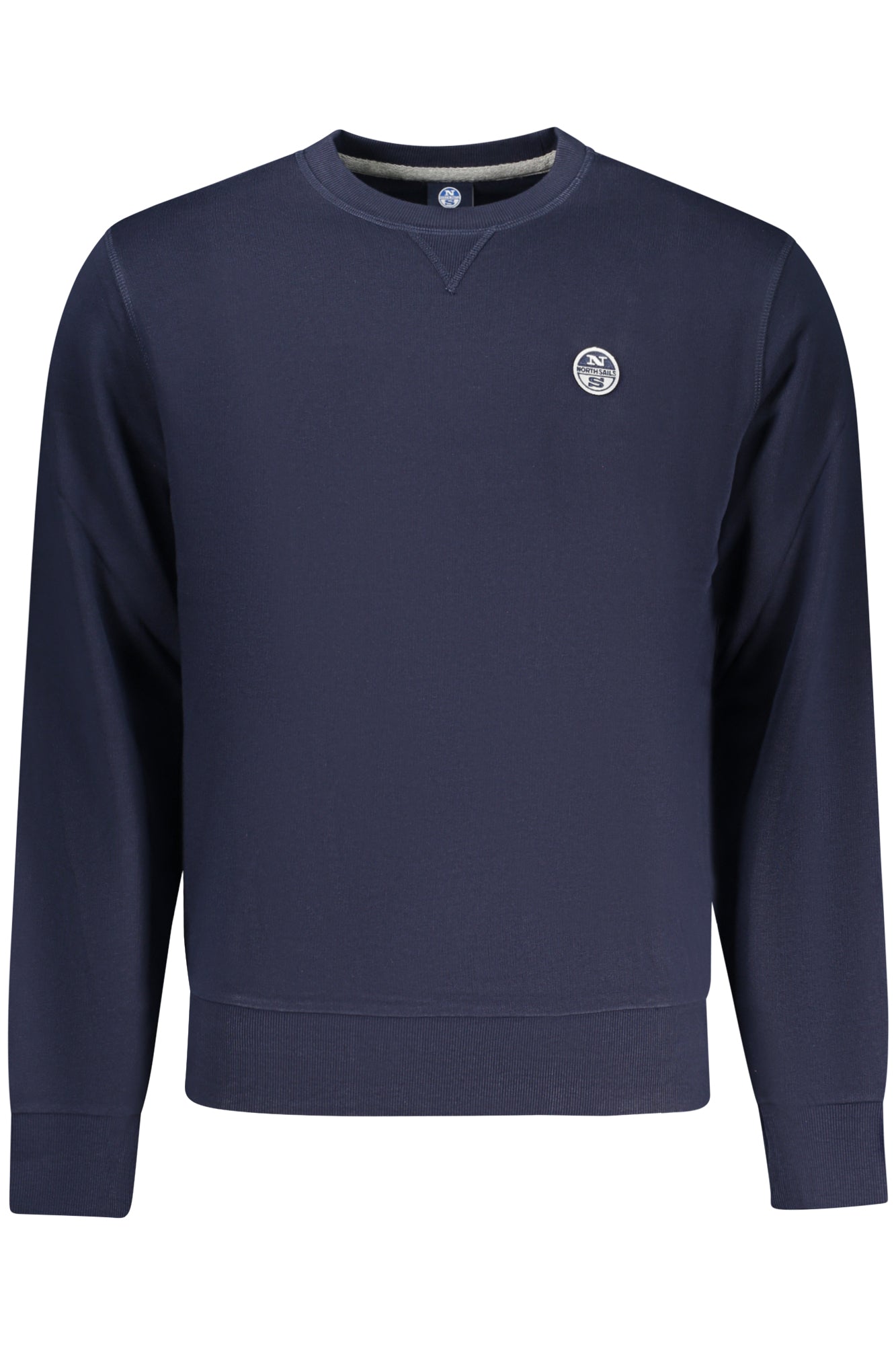 993035000_BL0802 – Herren-Sweatshirt Blau: Langarm, Rundhalsausschnitt, Applikation – Größe: S, M, L, XL, 2XL, 3XL – Farbe: Blu